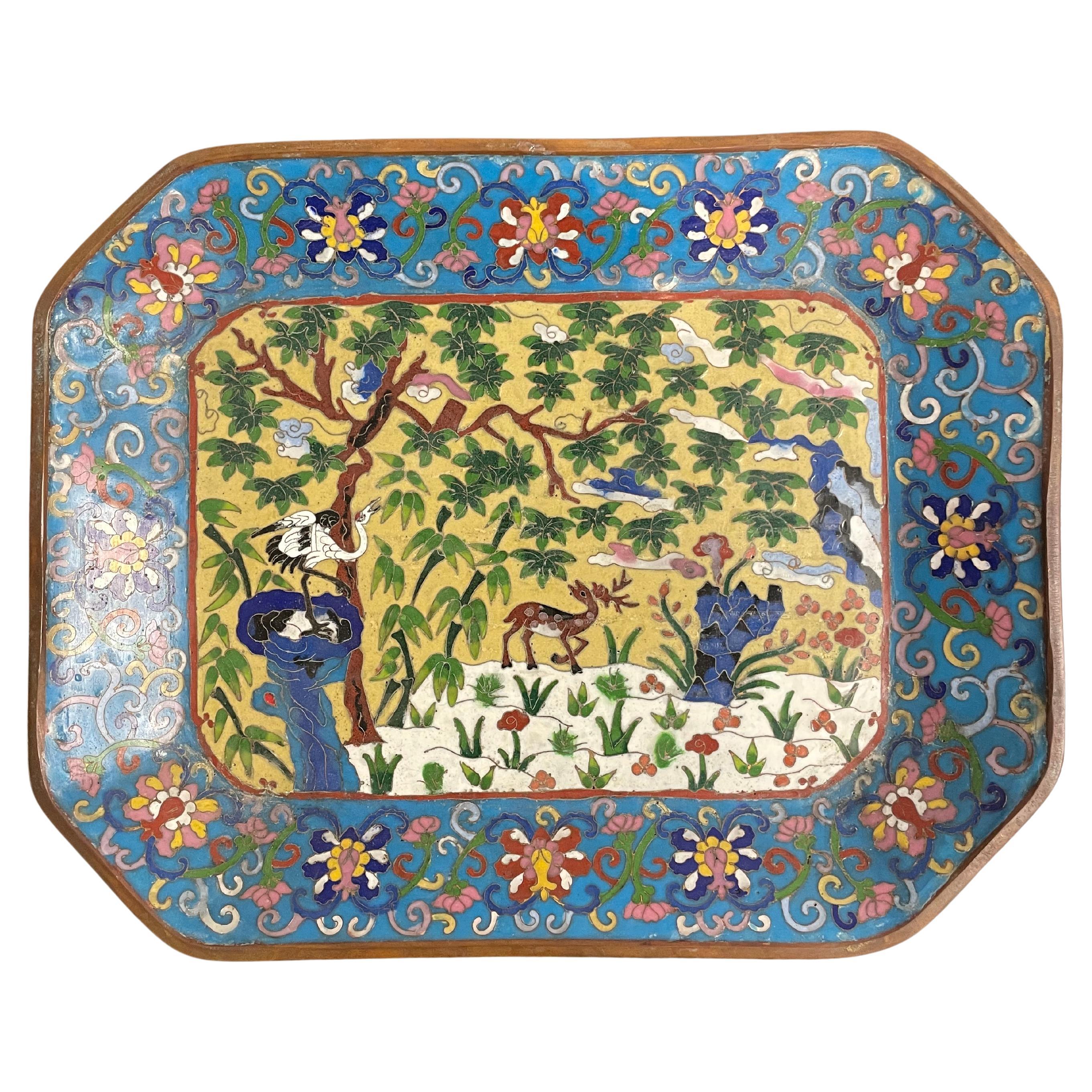 A Chinese Cloisonne Tray with Qianlong Mark, Early 20th Century