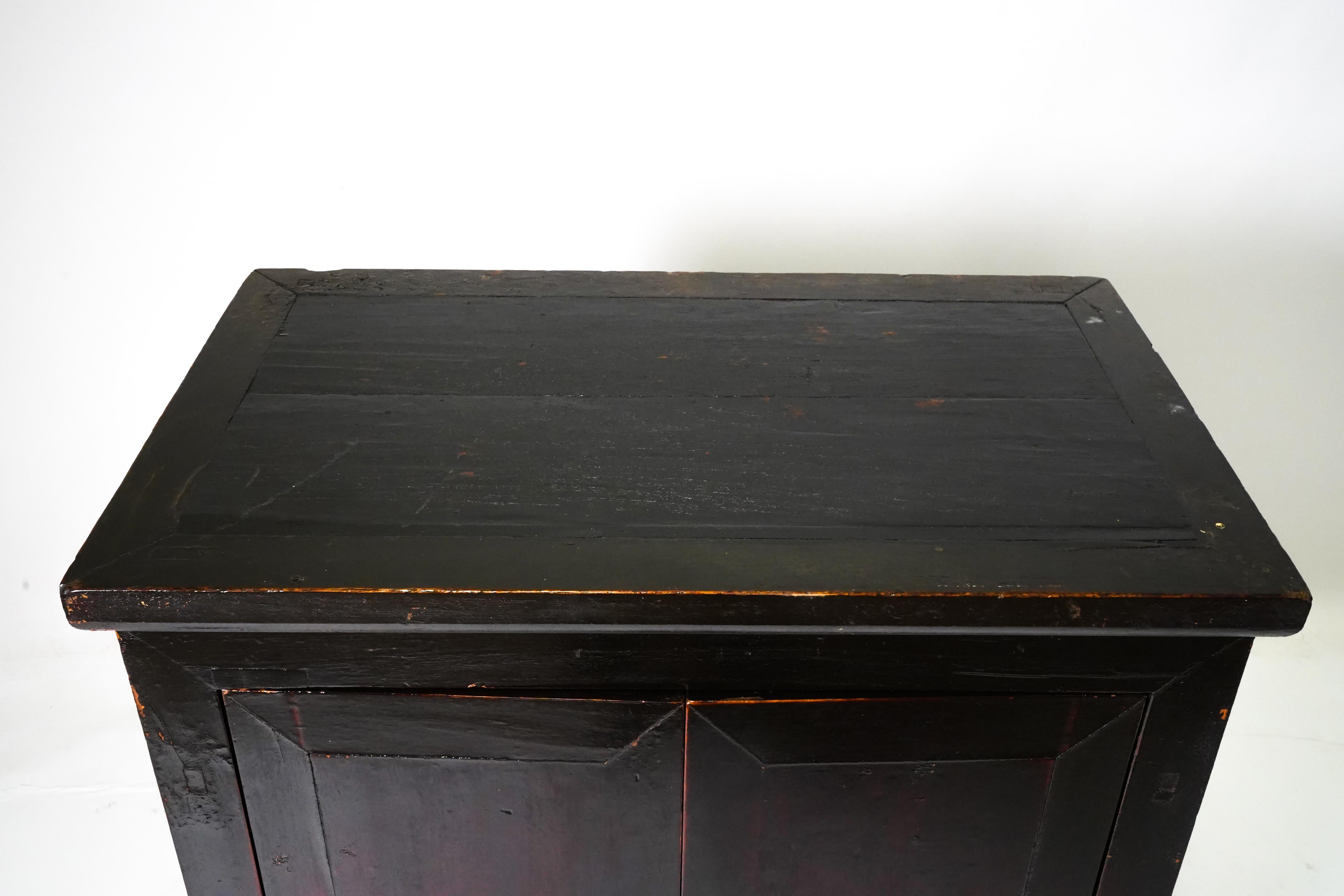 Early 20th C Chinese Cabinet with Original Lacquer and Cabriole Legs 3