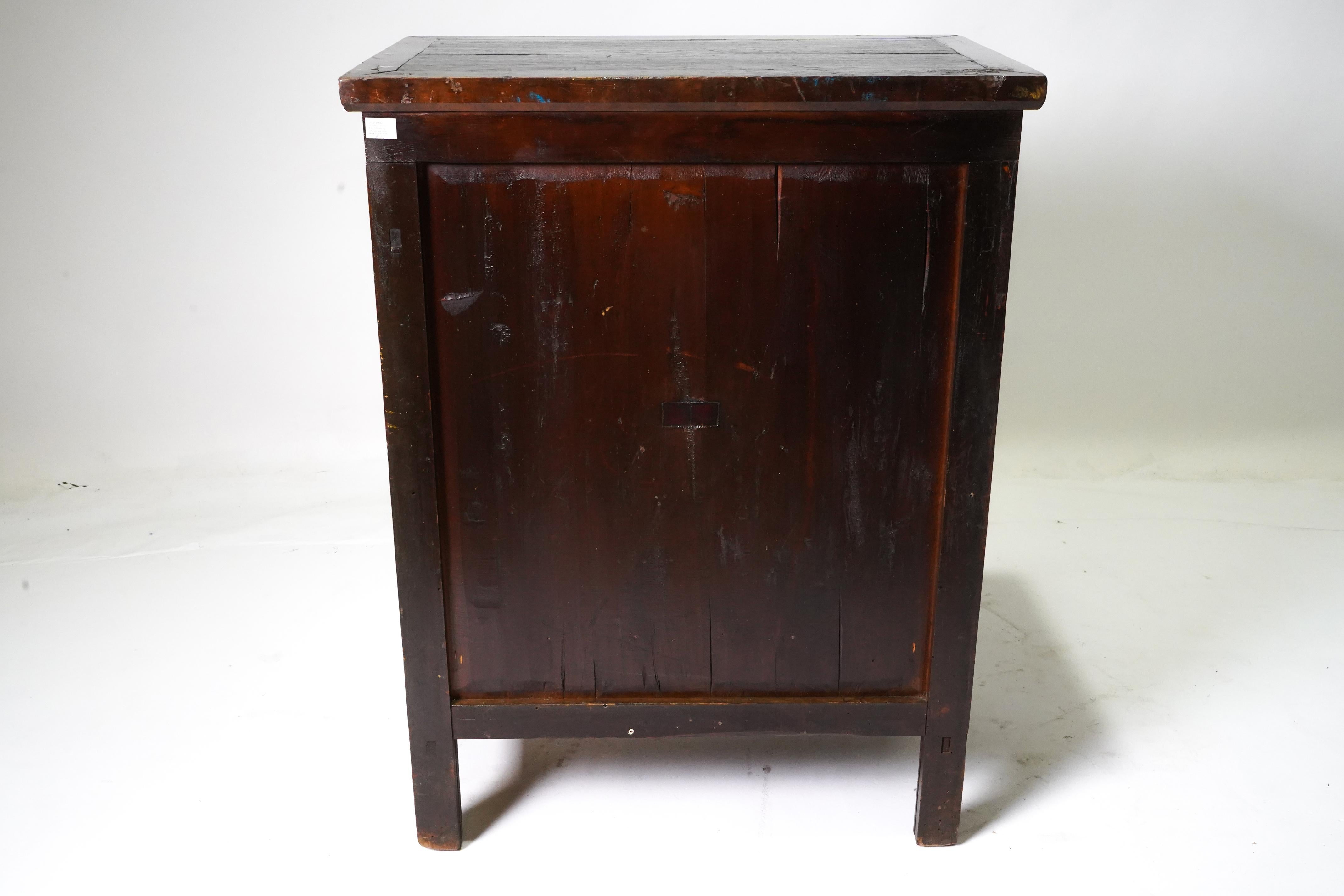 20th Century Early 20th C Chinese Cabinet with Original Lacquer and Cabriole Legs
