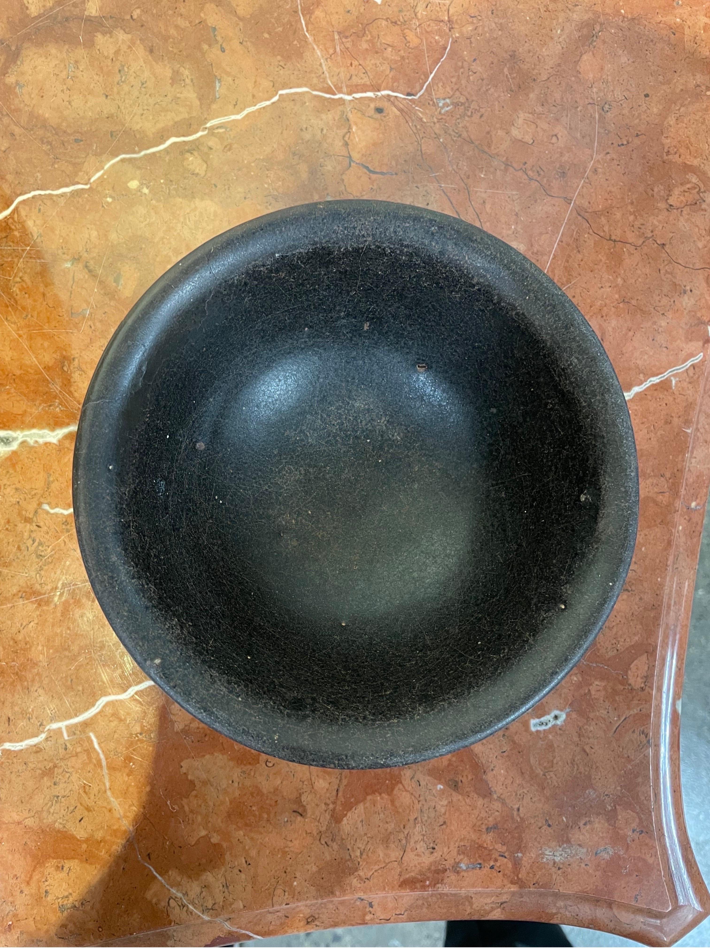 A Chinese Deep Brown Glazed Footed Bowl, 15th Century For Sale 1