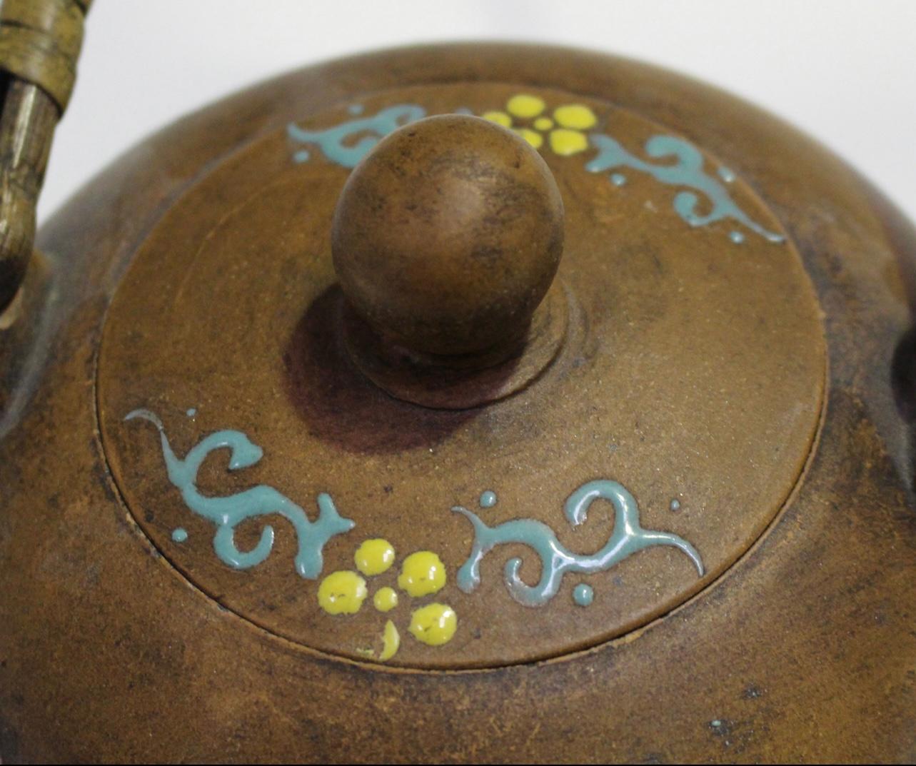 Ceramic A Chinese Enammeled Yixing Stonewear Teapot and Cover, Qing Dynasty