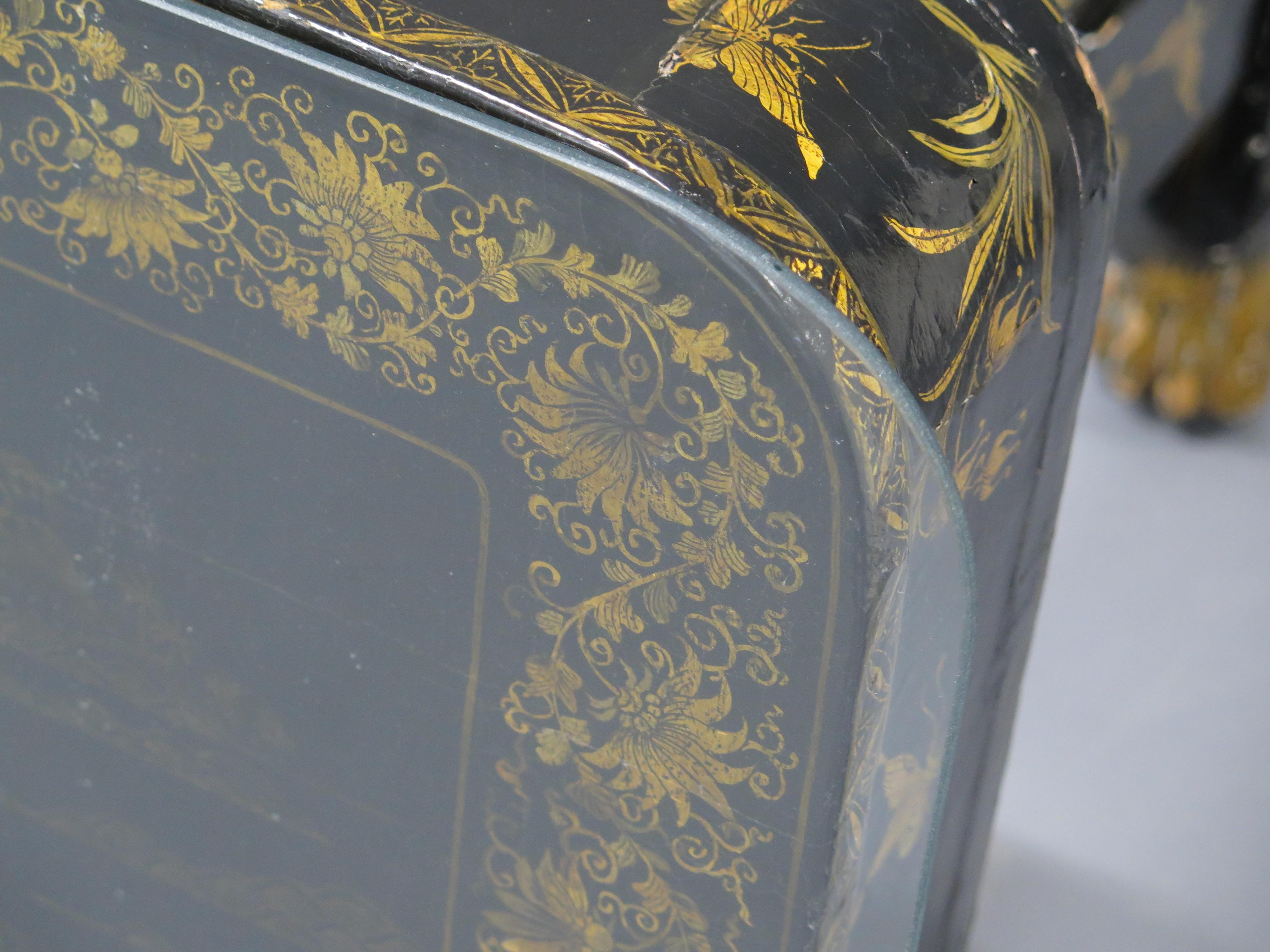 A Chinese Export Black and Gold Lacquer Desk For Sale 5