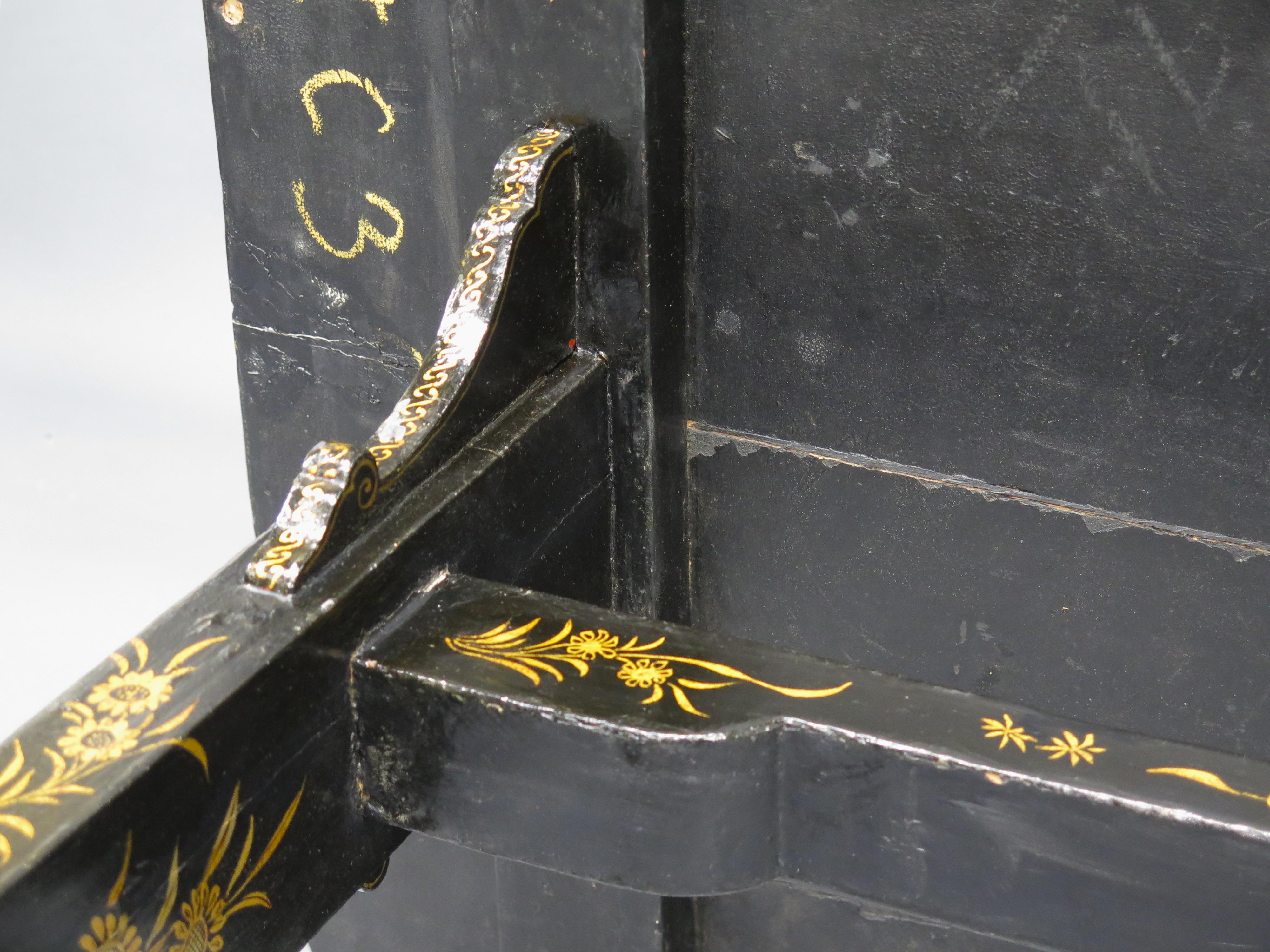 A Chinese Export Black and Gold Lacquer Desk For Sale 8