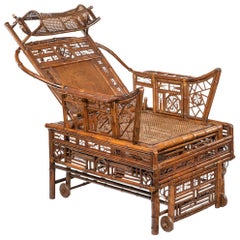 Chinese Export ‘Brighton Pavilion’ Bamboo Adjustable Day Bed