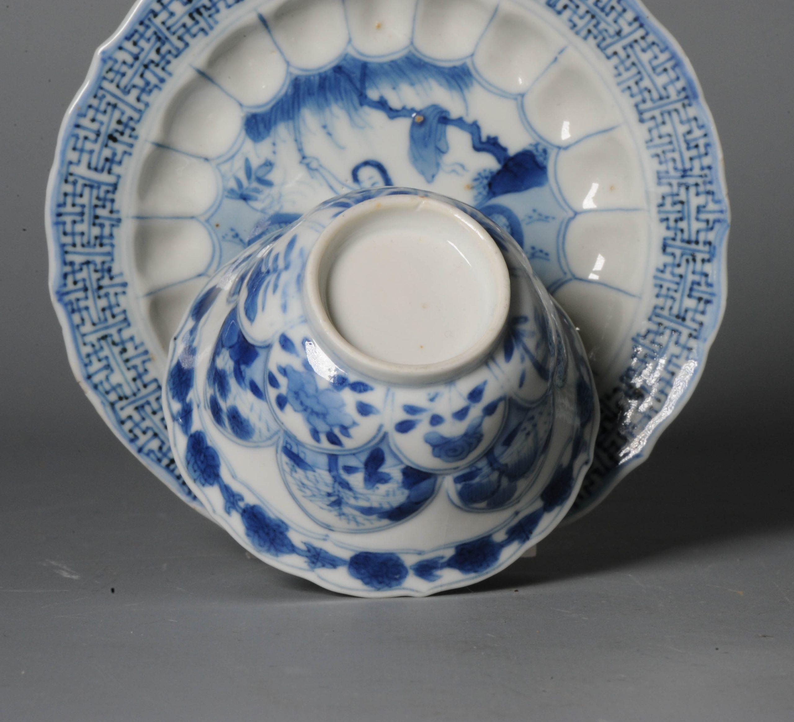 Chinese Export Porcelain Blue and White Lotus-Moulded 'Acupuncture' 5