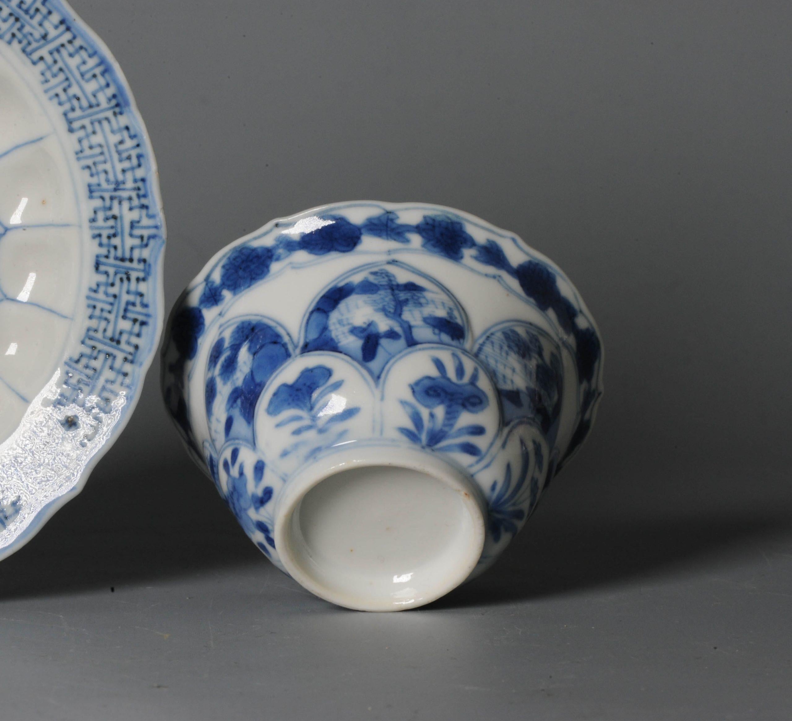 Chinese Export Porcelain Blue and White Lotus-Moulded 'Acupuncture' In Good Condition In Amsterdam, Noord Holland