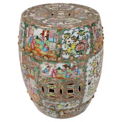 A Chinese Famille Rose Garden Stool