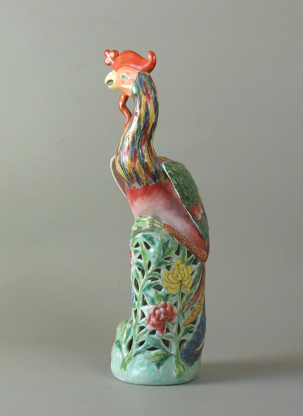 Glazed Chinese Famille Rose Phoenix, Early 20th Century