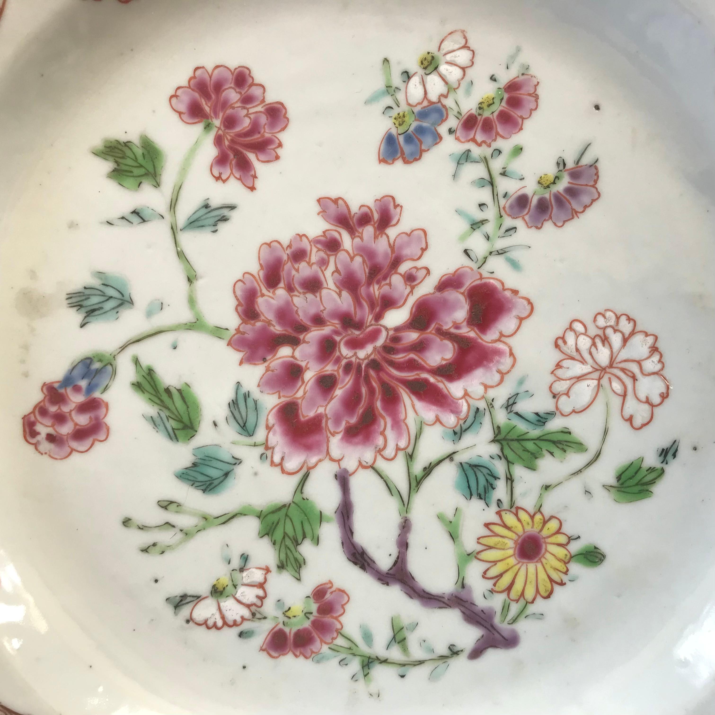 Chinese Export A Chinese famille rose plate Yongzheng period For Sale