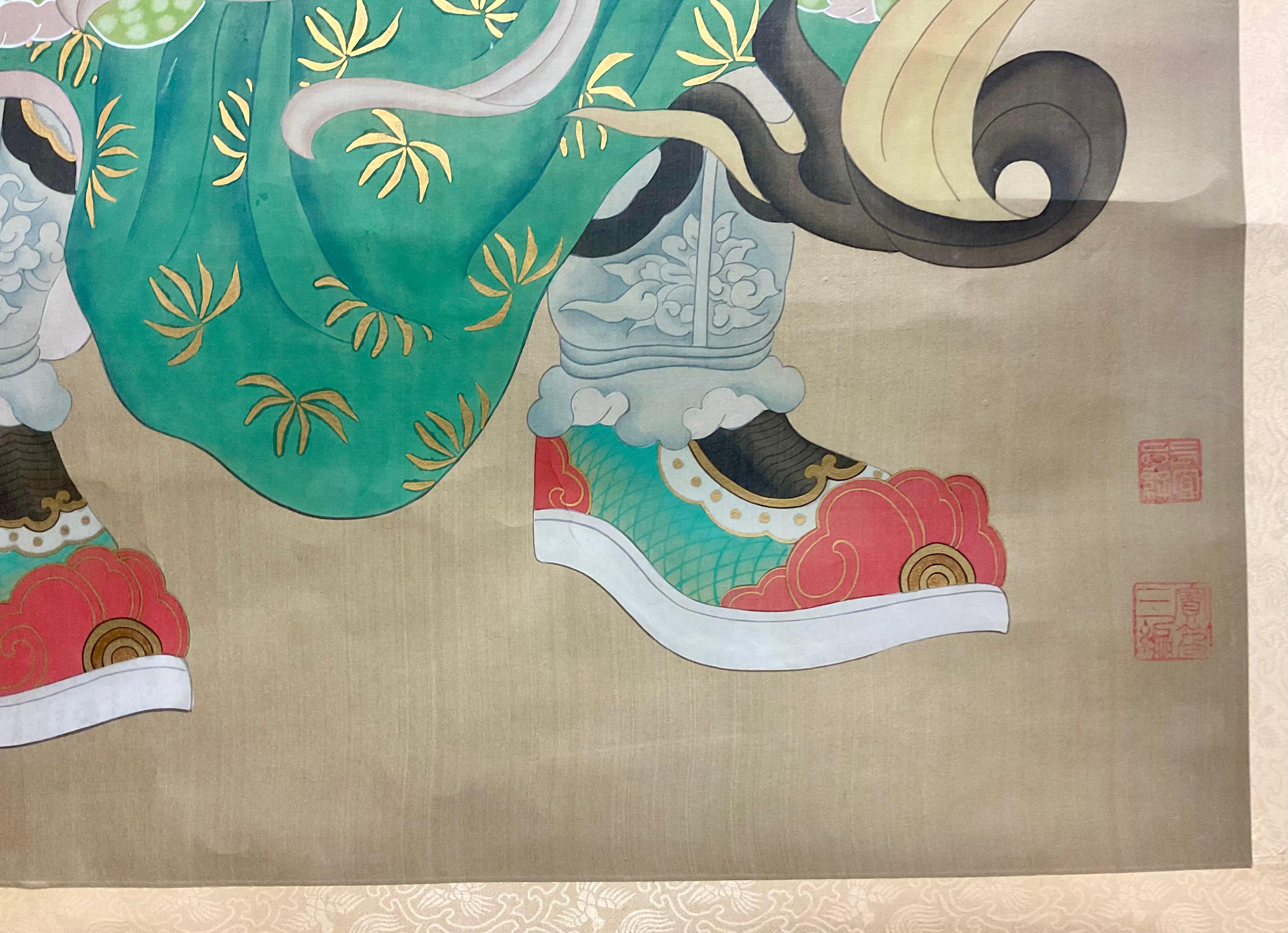 Chinese Export A Chinese Framed Scroll Of An Elder Man For Sale