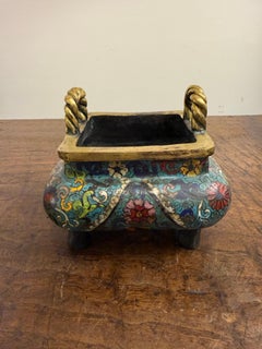 A Chinese Gilt Bronze Cloisonné Incense Burner with Mark, Late 19th Century