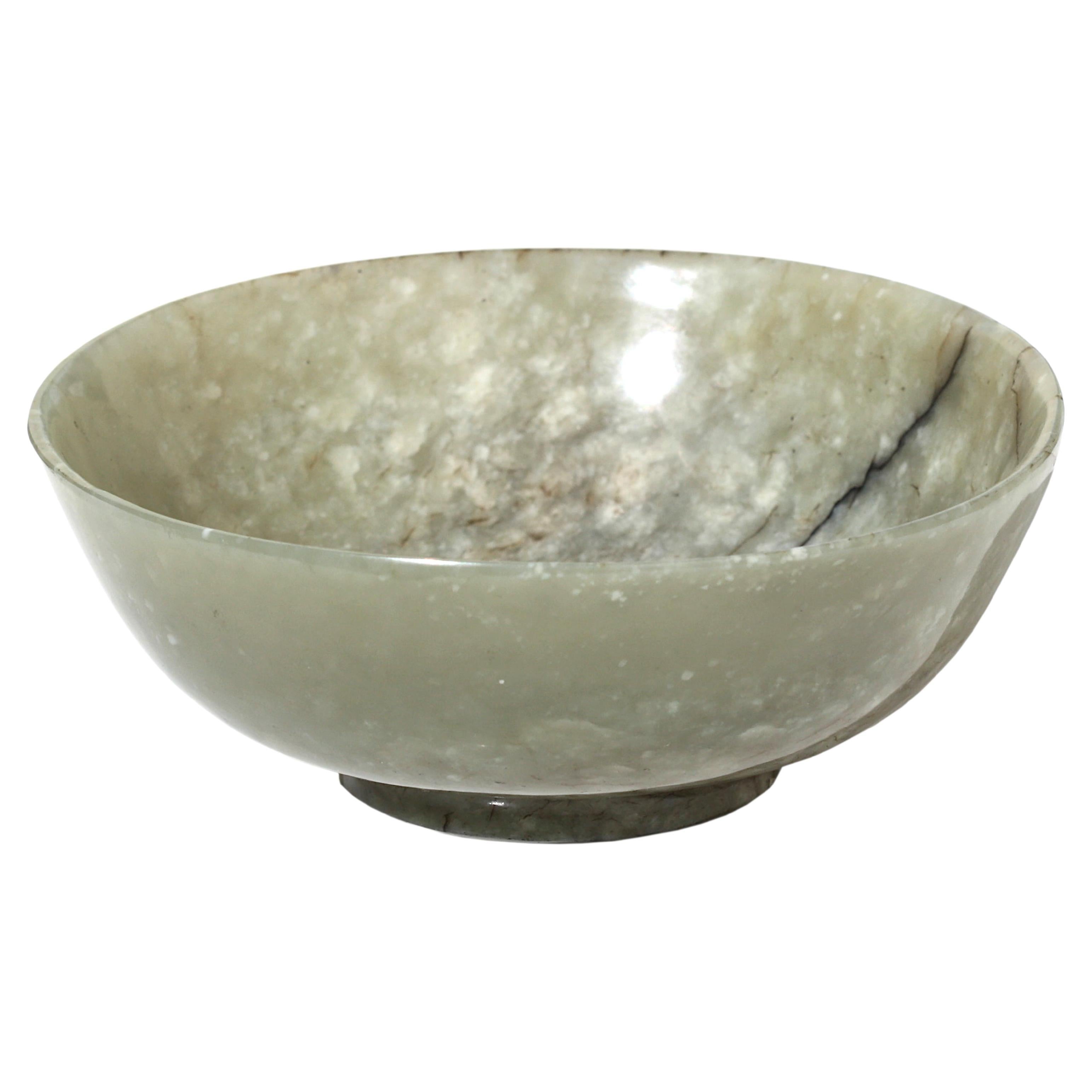 Chinese Grey Jade Imperial Style Bowl For Sale