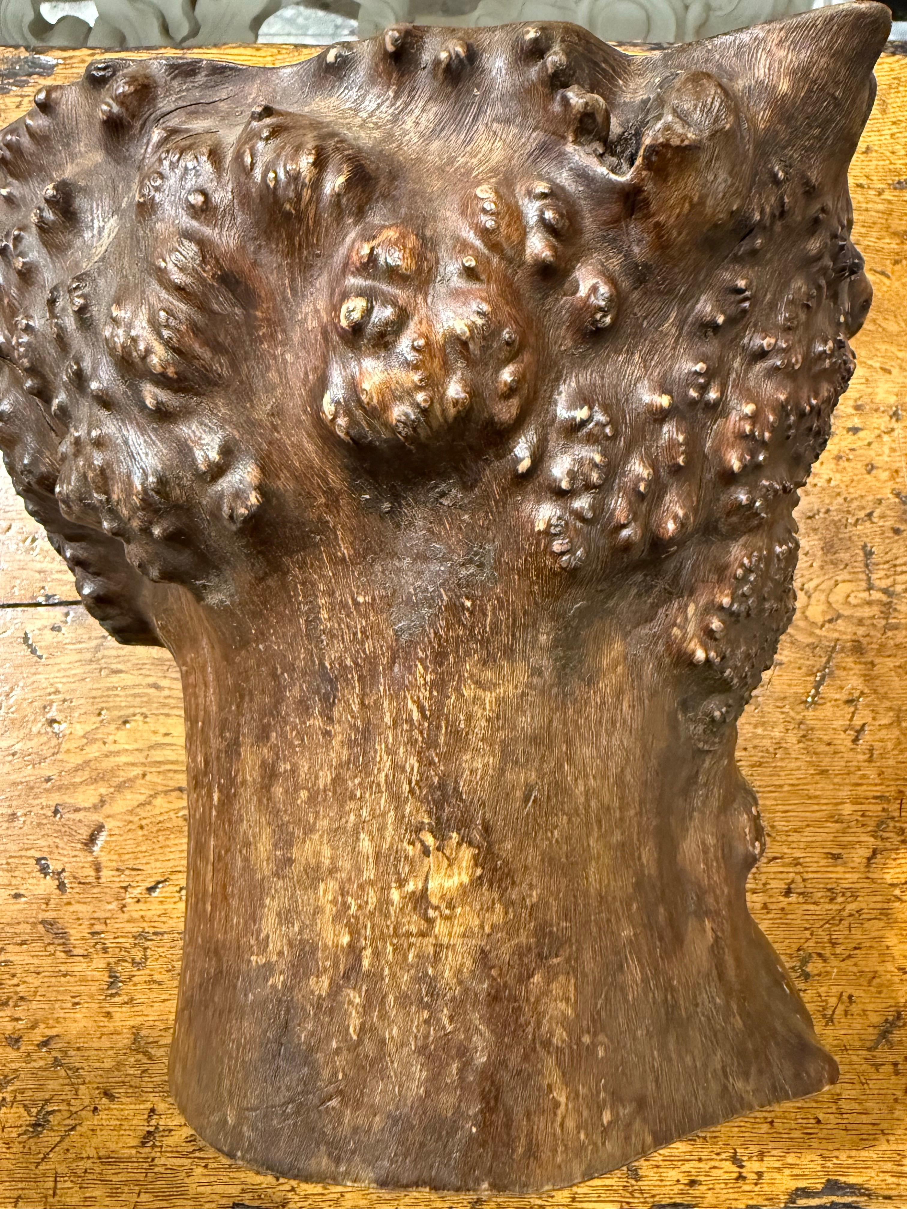 A Chinese Hardwood Gnarled Root Brush Pot, Late 19th Century For Sale 5