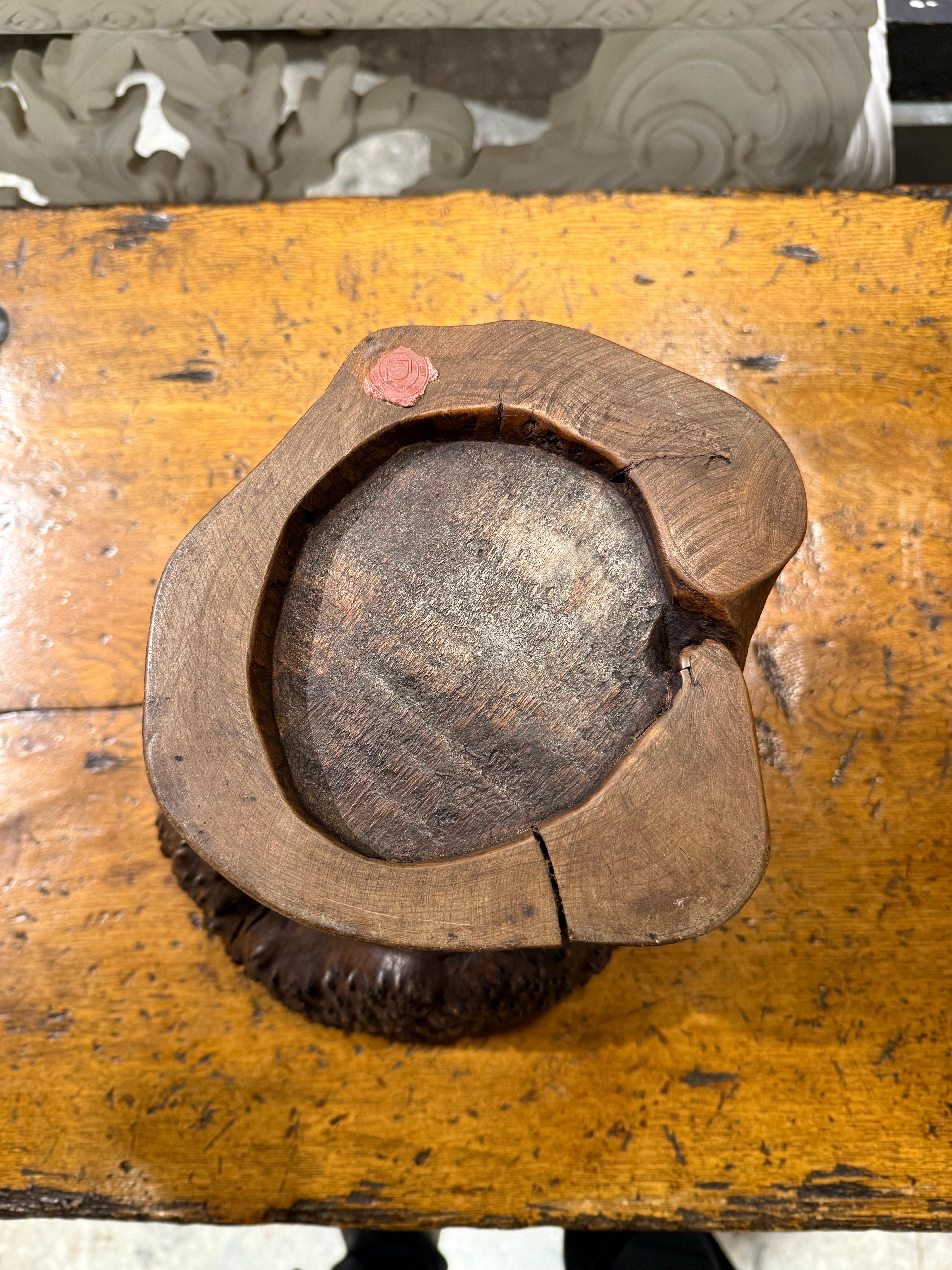 A Chinese Hardwood Gnarled Root Brush Pot, Late 19th Century For Sale 7
