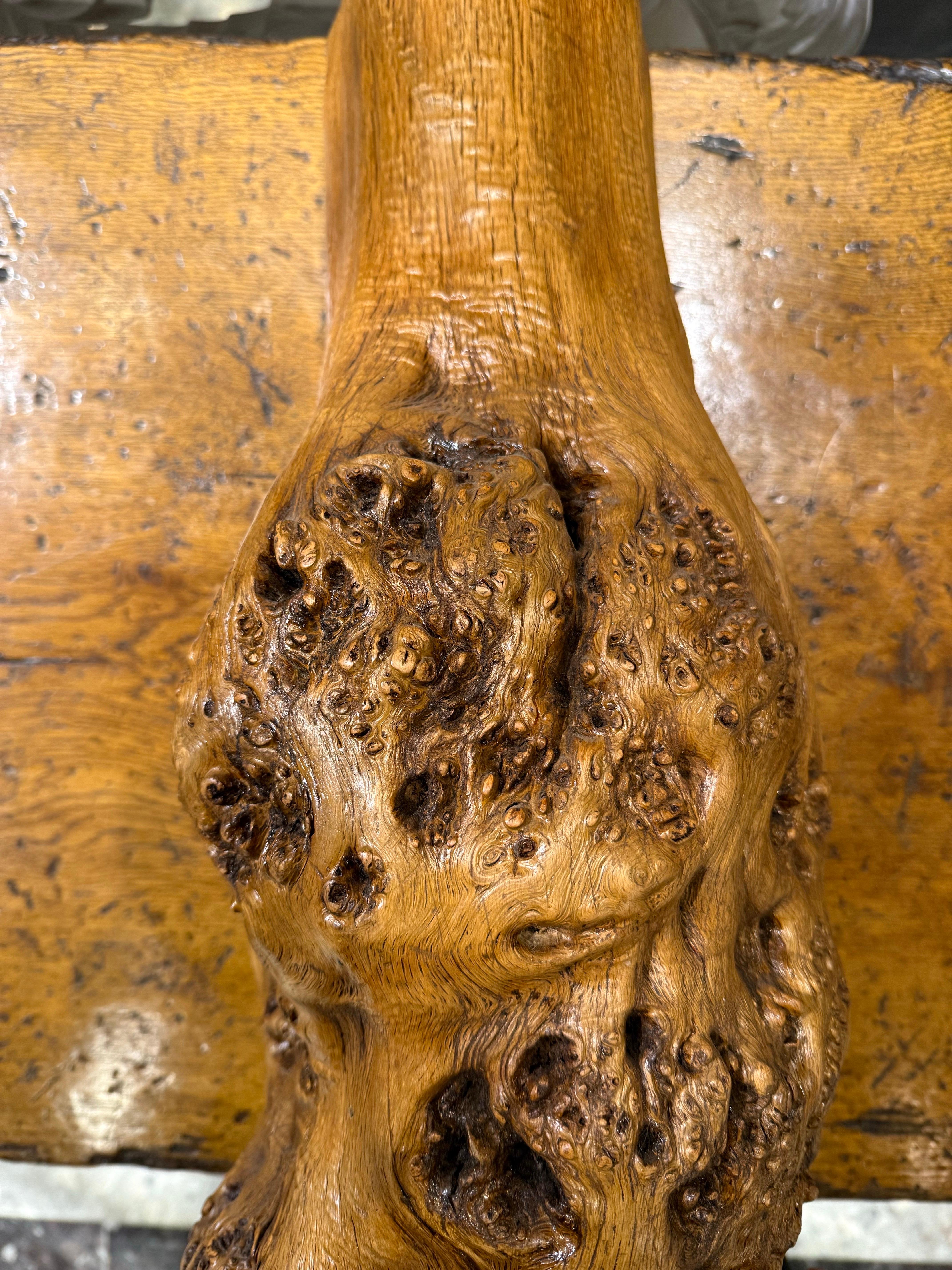 A Chinese Hardwood Gnarled Root Brush Pot, Late 19th Century For Sale 1