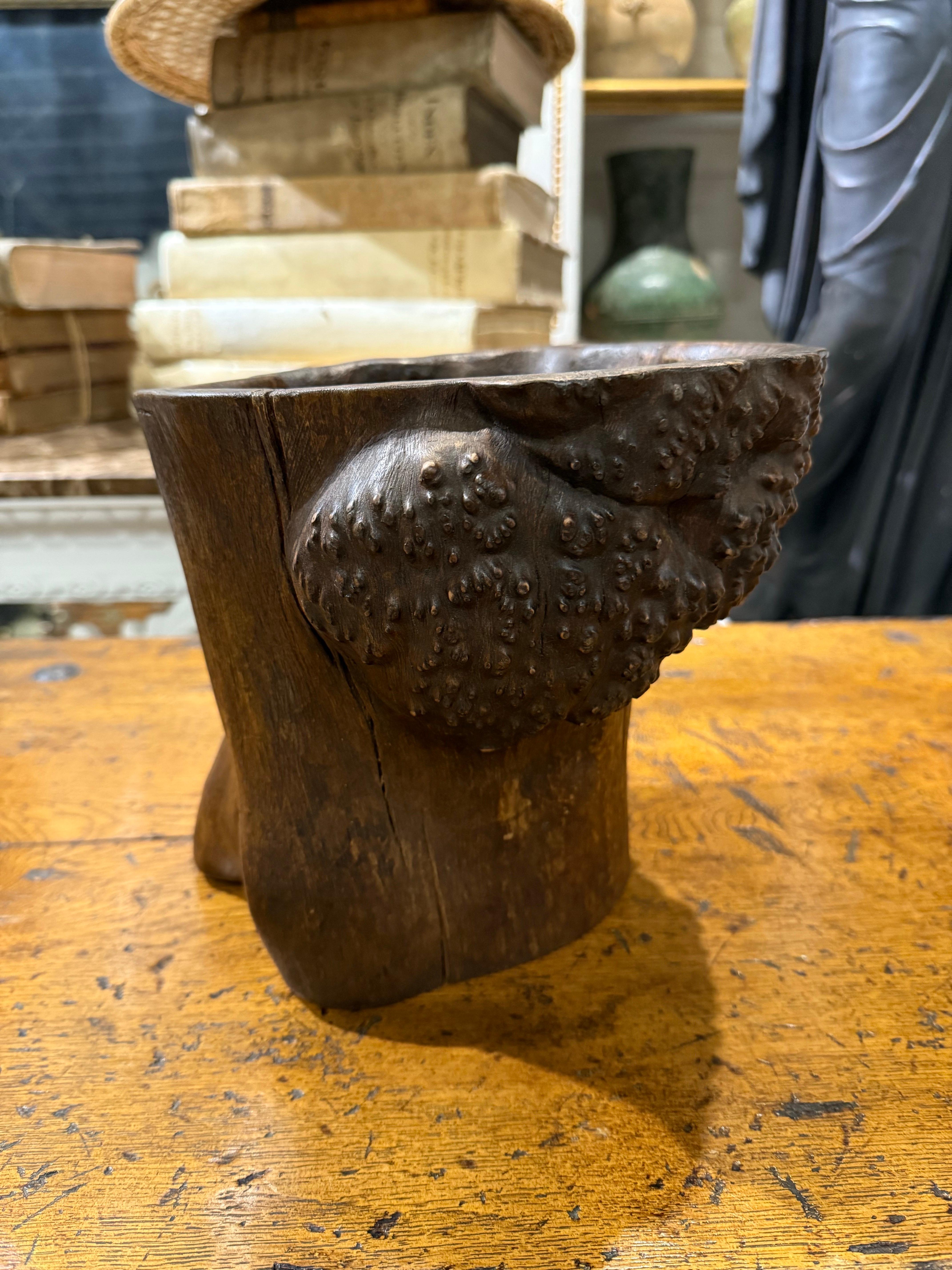 A Chinese Hardwood Gnarled Root Brush Pot, Late 19th Century For Sale 2