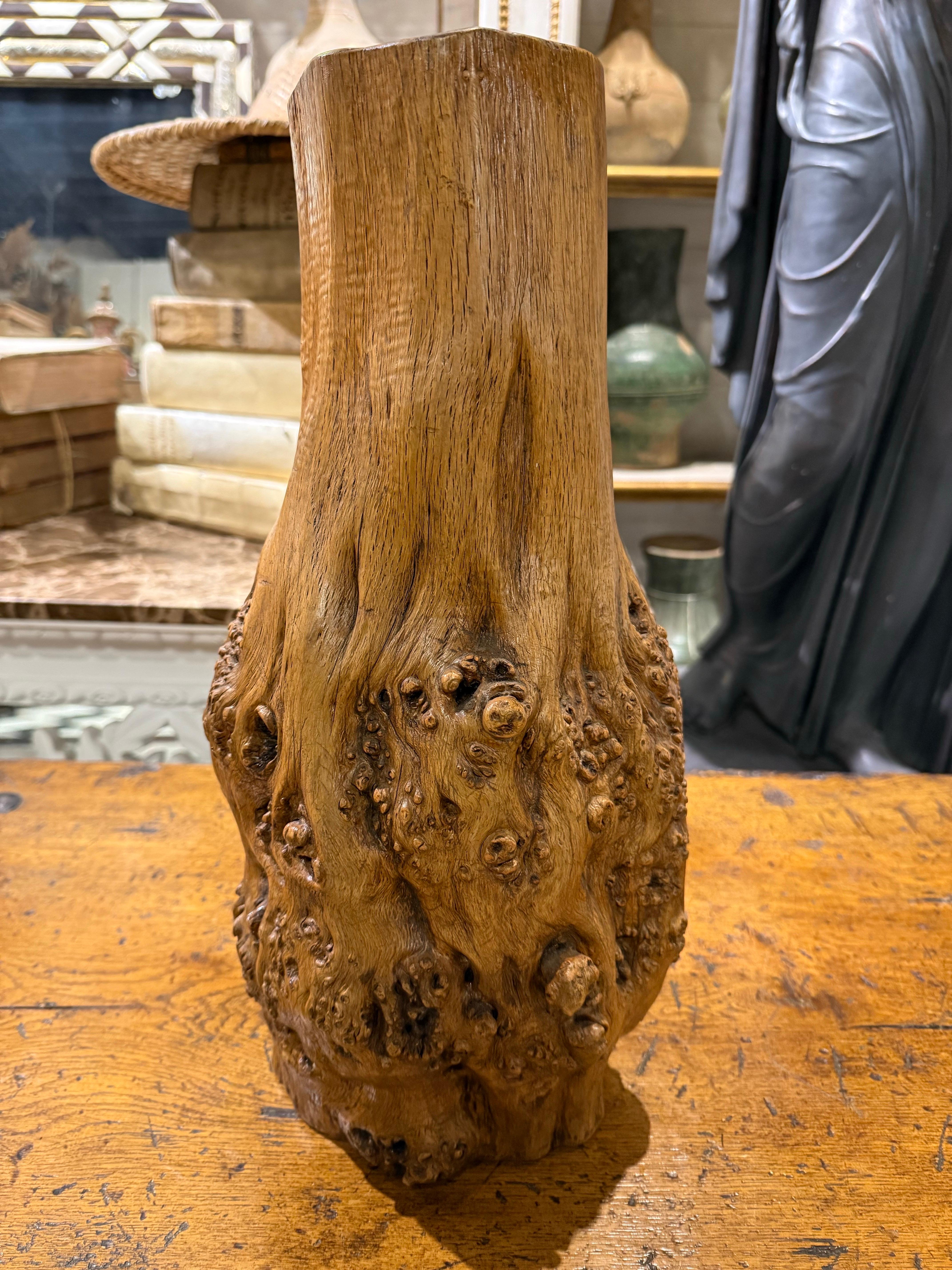 A Chinese Hardwood Gnarled Root Brush Pot, Late 19th Century For Sale 2