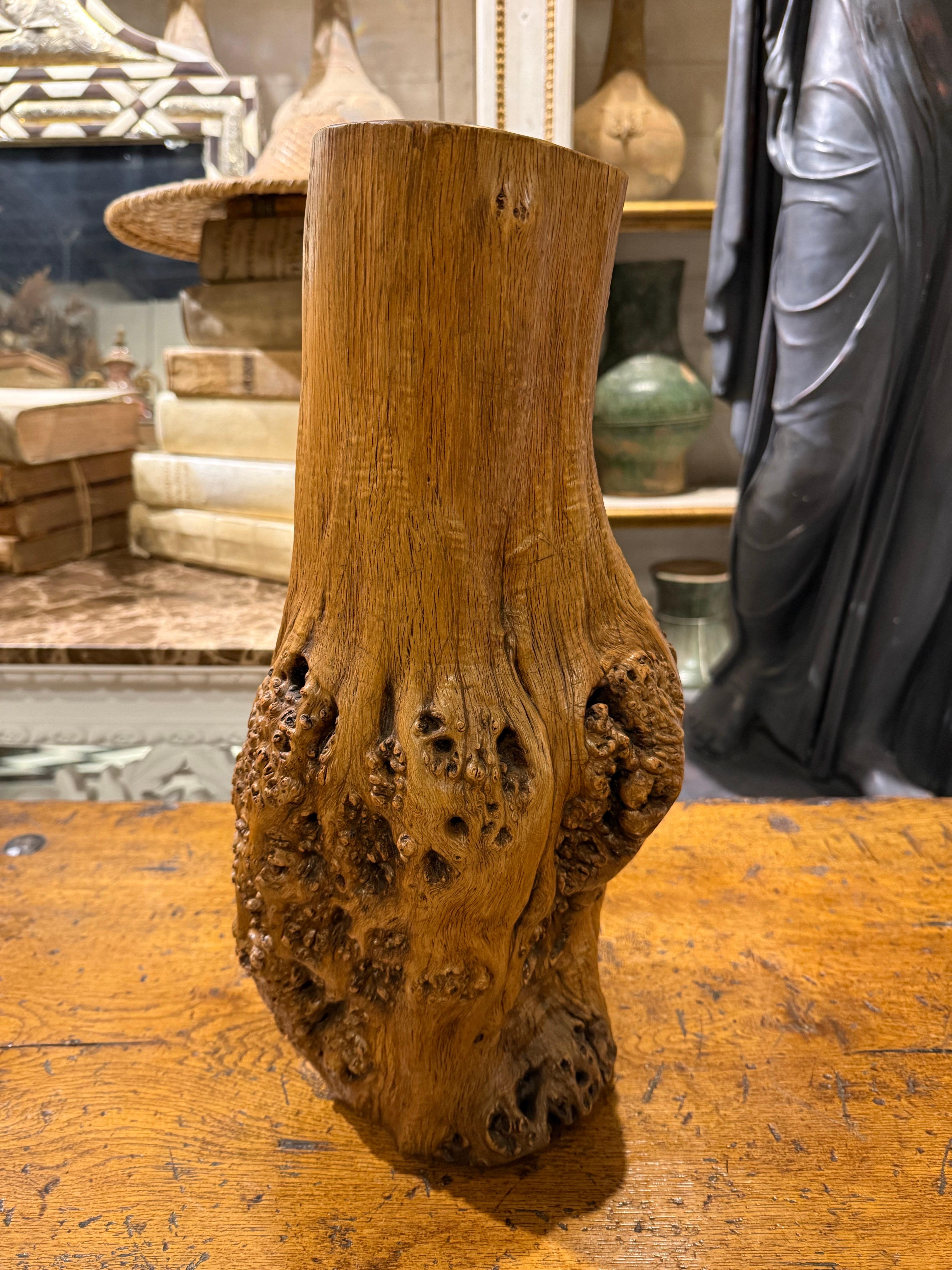 A Chinese Hardwood Gnarled Root Brush Pot, Late 19th Century For Sale 4