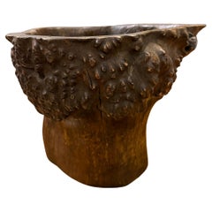 A Chinese Hardwood Gnarled Root Brush Pot, Late 19th Century