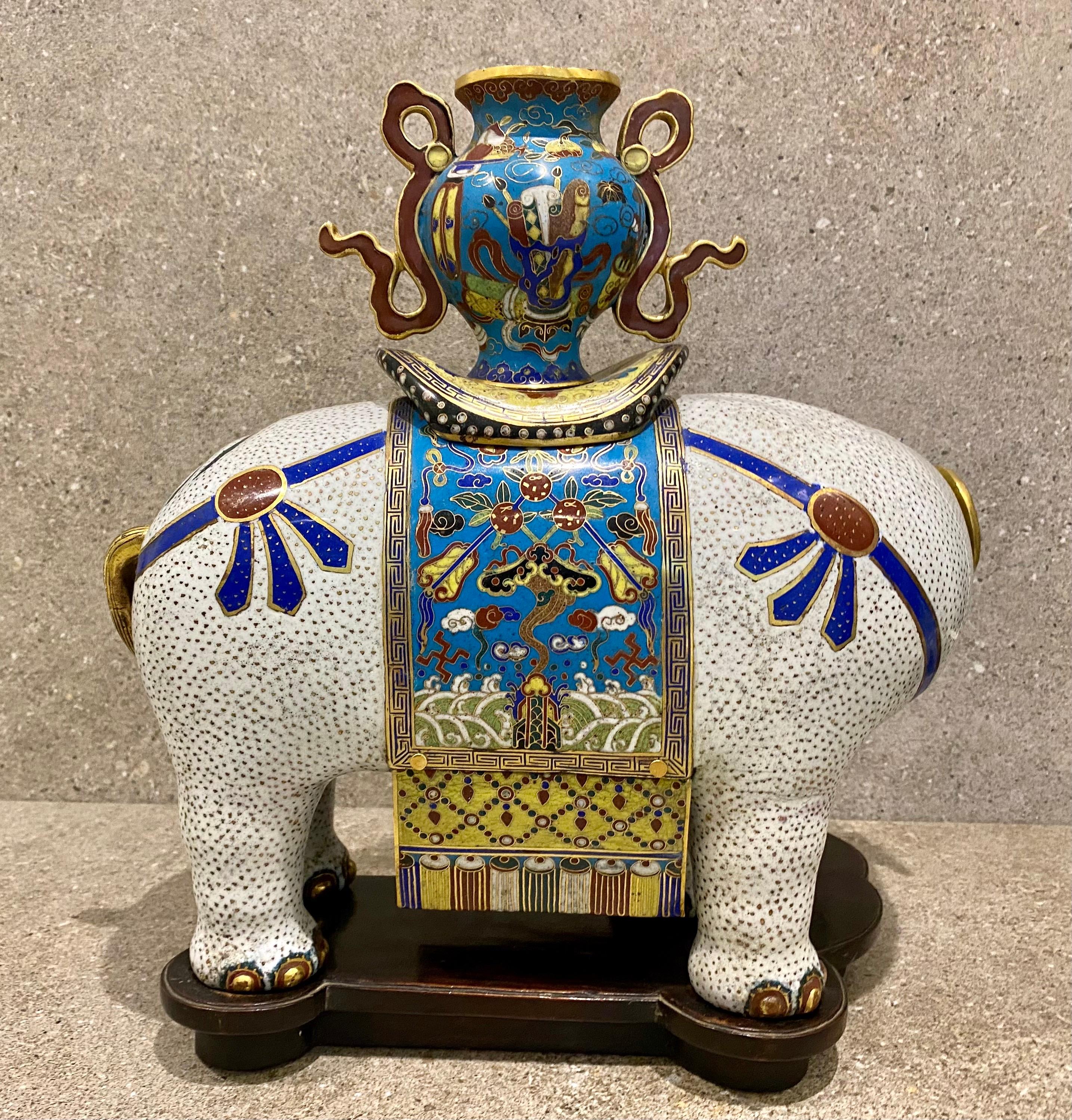 Chinese Jiaqing Period Cloisonne Model of an Elephant 2