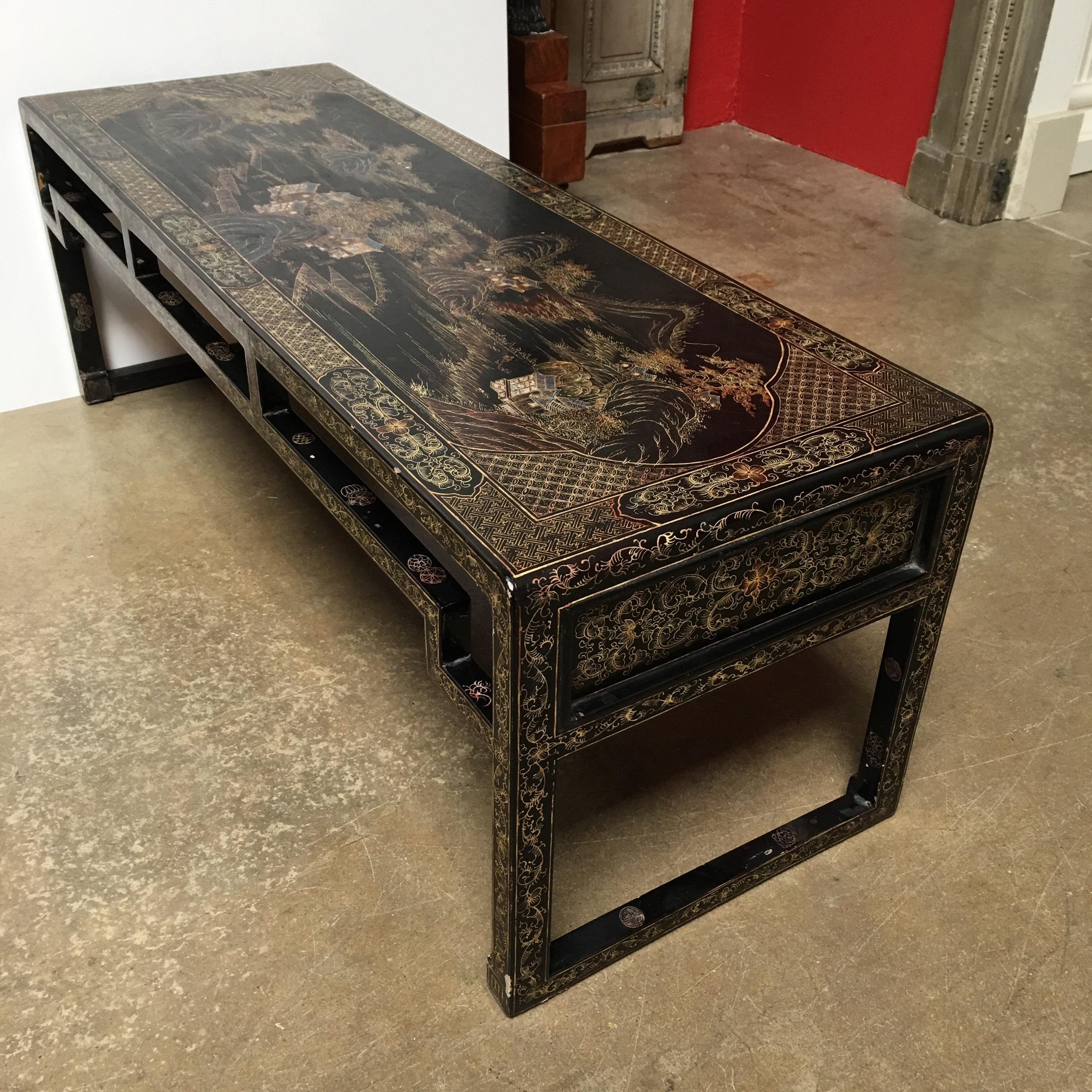 Ming Chinese Lacquered Low Table