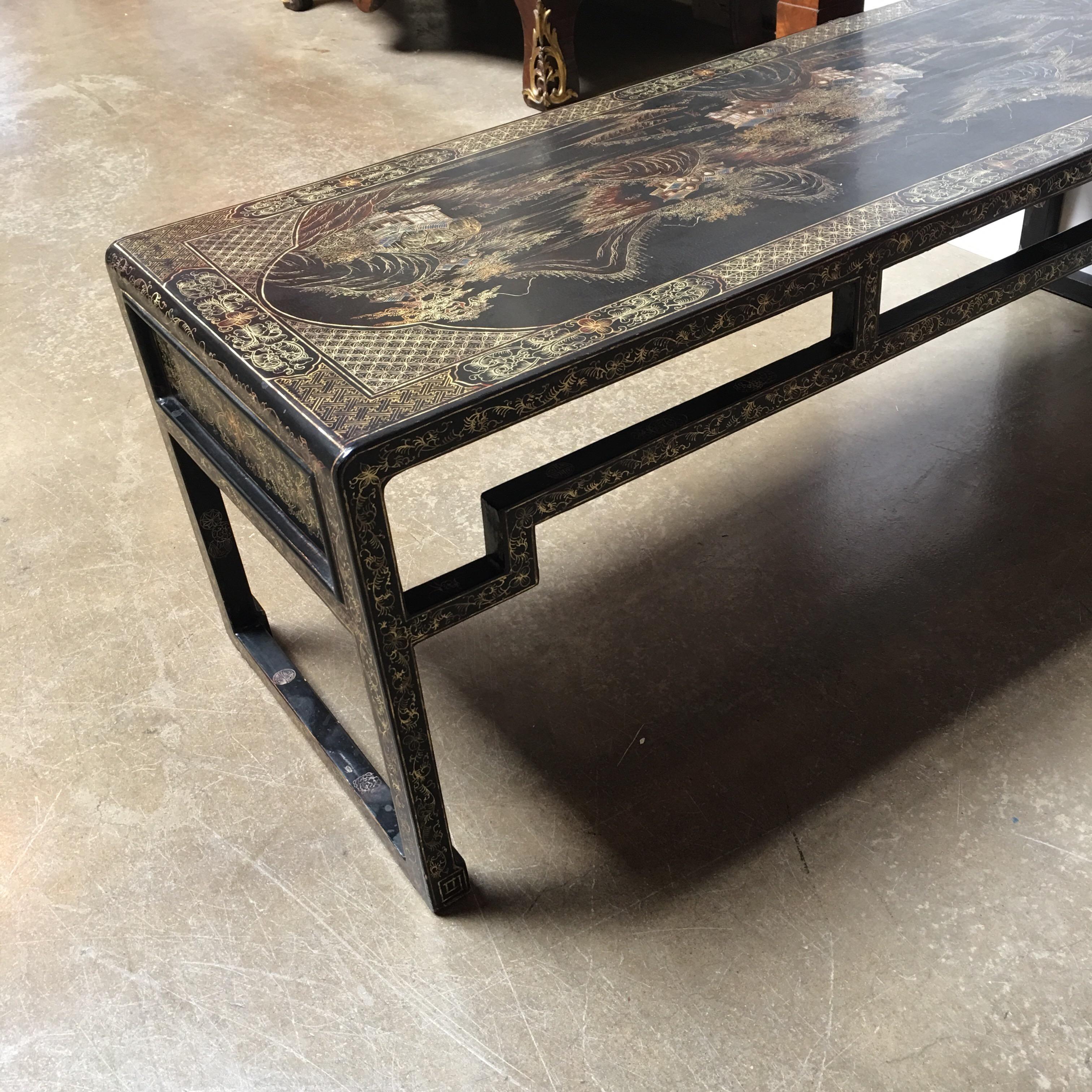 20th Century Chinese Lacquered Low Table