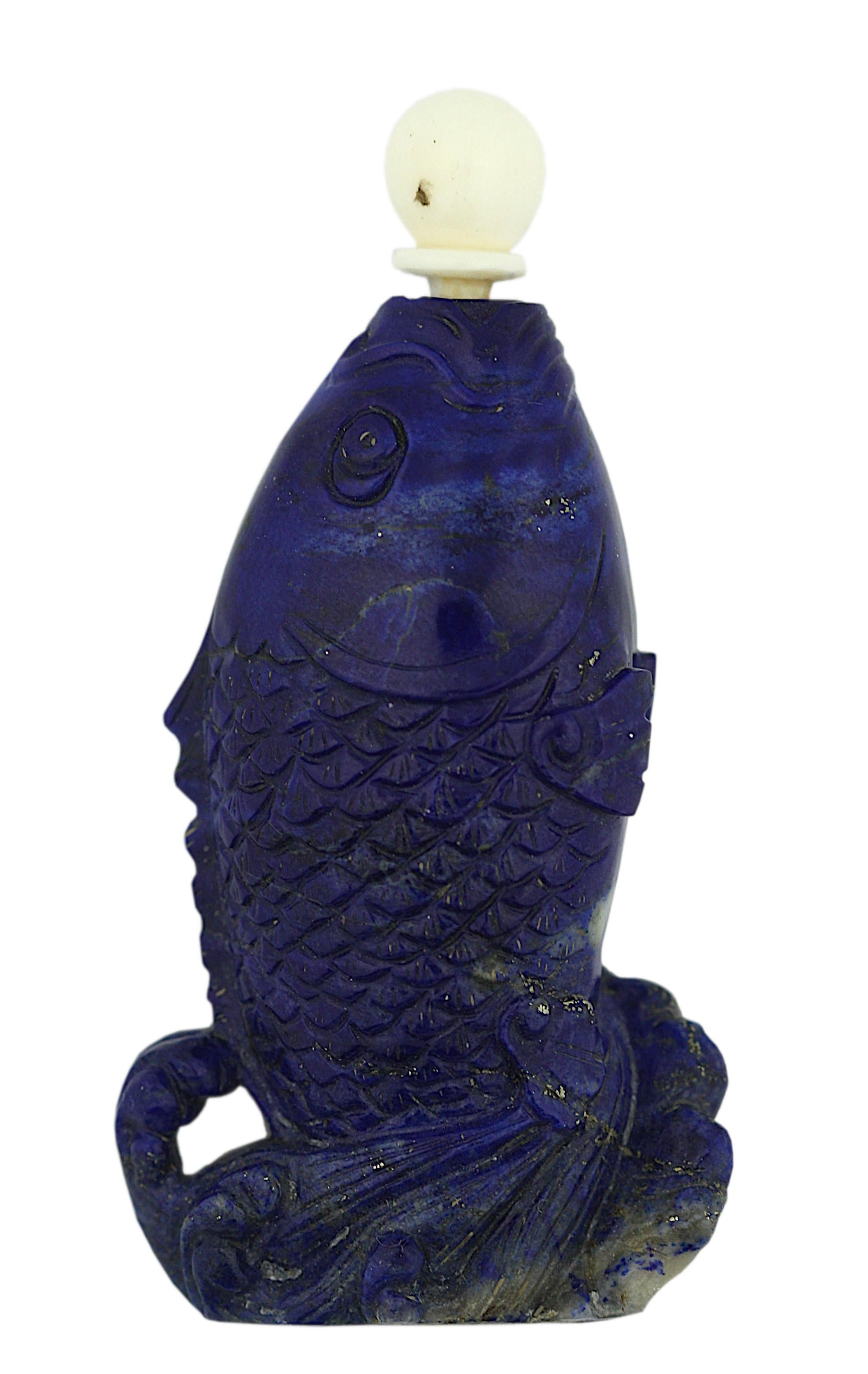 20th Century Chinese Lapis Lazuli Snuff Bottle For Sale