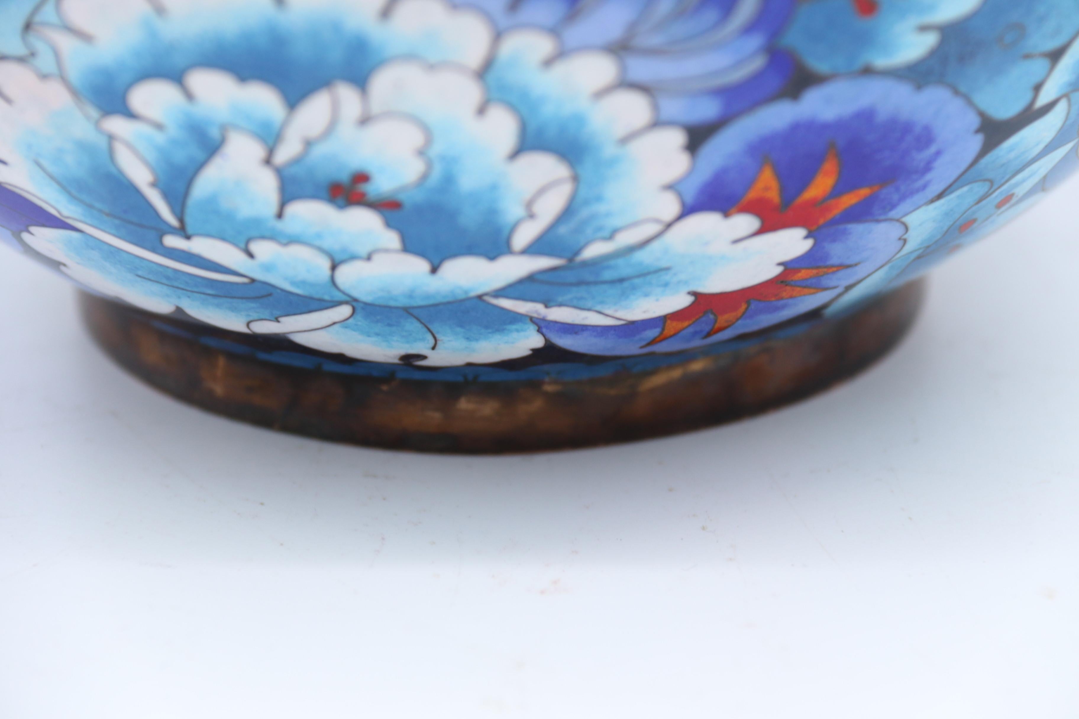 Chinese Large Cloisonné Ginger Jar Enamelled with Peonies, c 1930 4