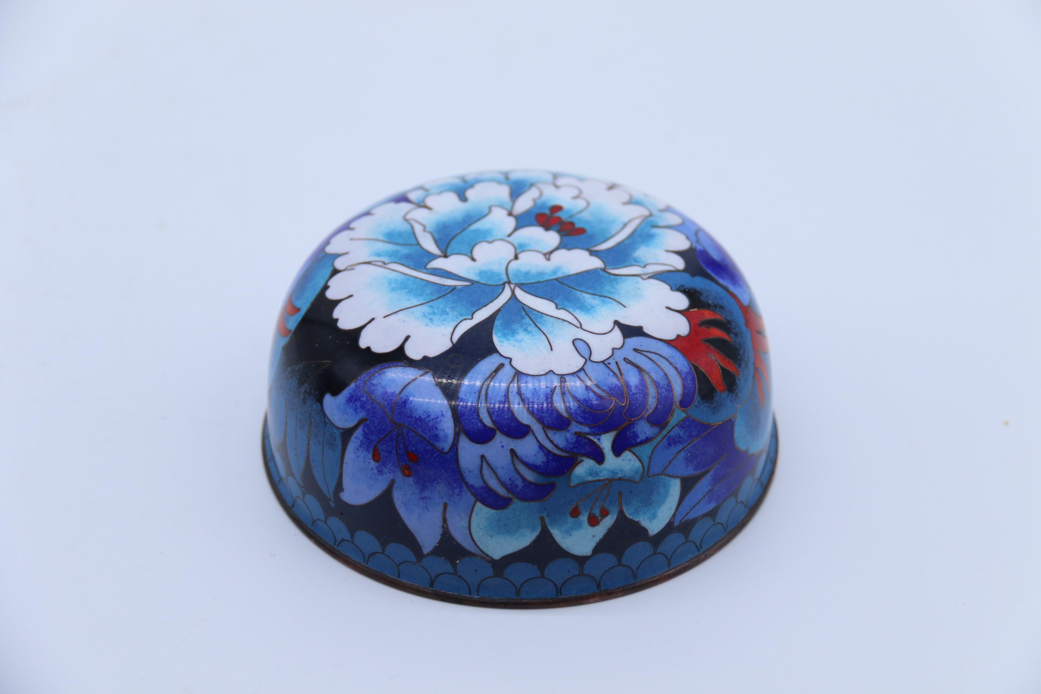 Chinese Large Cloisonné Ginger Jar Enamelled with Peonies, c 1930 10