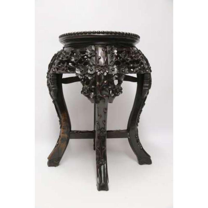 A Chinese late 19th century carved hardwood circular table or Stand

This small late 19th-century Chinese hardwood table or Stand could sit usefully next to a chair and would be ideal for putting drinks on, or alternatively could be used as a