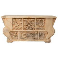 A Chinese Marble Butterfly-Shaped Marble Altar Table