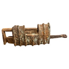 A Chinese Metal Lock with Key, Late 19th Century