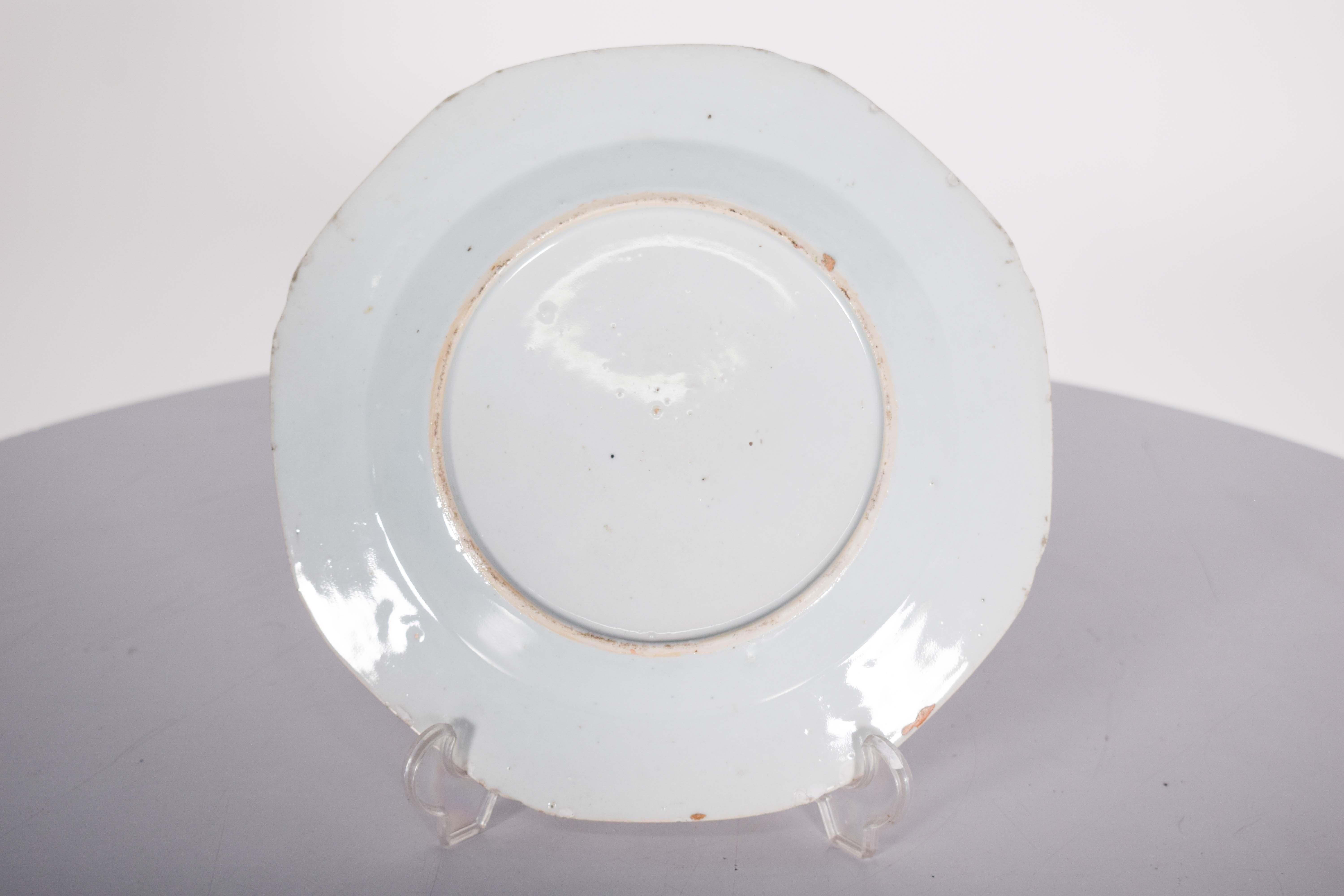 Plato Octogonal de Porcelana China, Disnato Qing Chino en venta