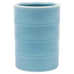 A Chinese Pale Blue Glazed Brush Pot, Guangxu Mark, 20th Century
