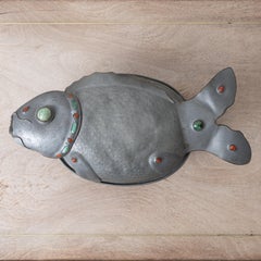 A Chinese Pewter Koi Fish Tureen, 19th Century