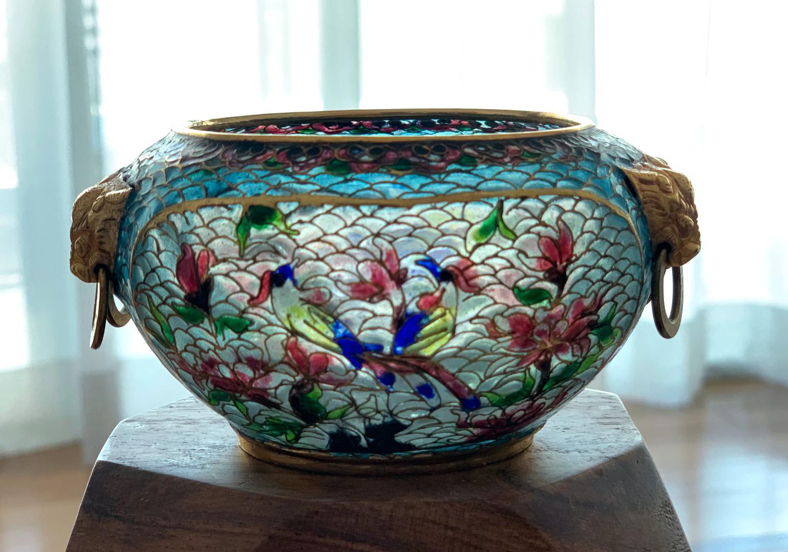 Chinese Export Chinese Plique-a-jour Archaic Style Bowl For Sale