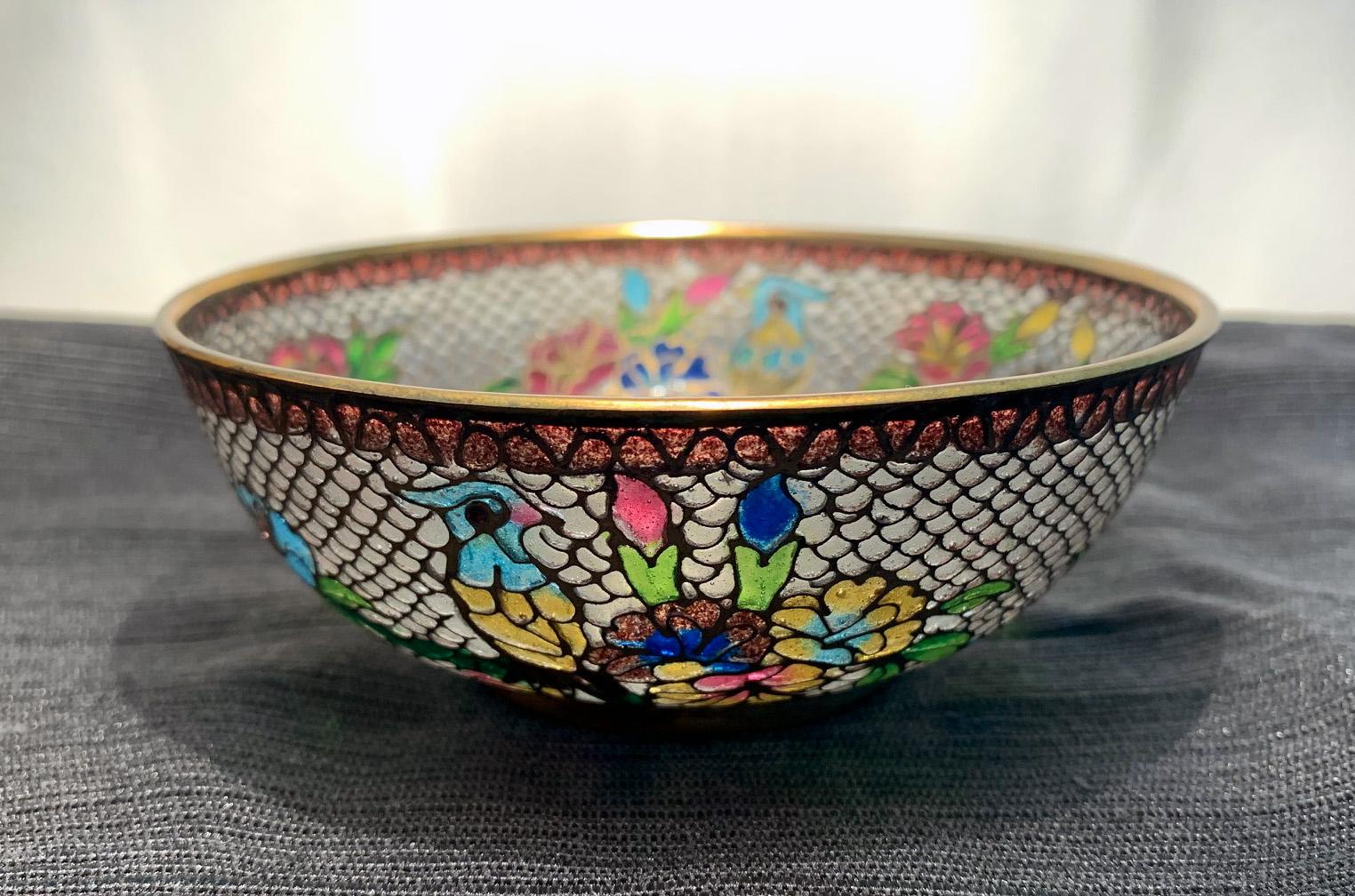 20th Century Chinese Plique-a-Jour Bowl For Sale