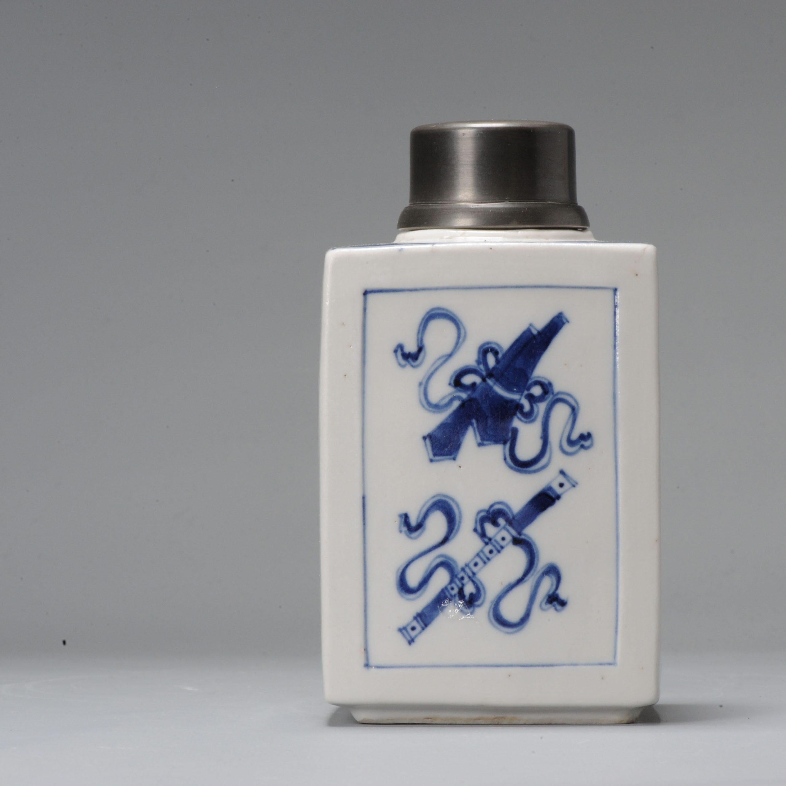 Chinese Porcelain Blue White Sugar / Tea Jar Kangxi Period China 3