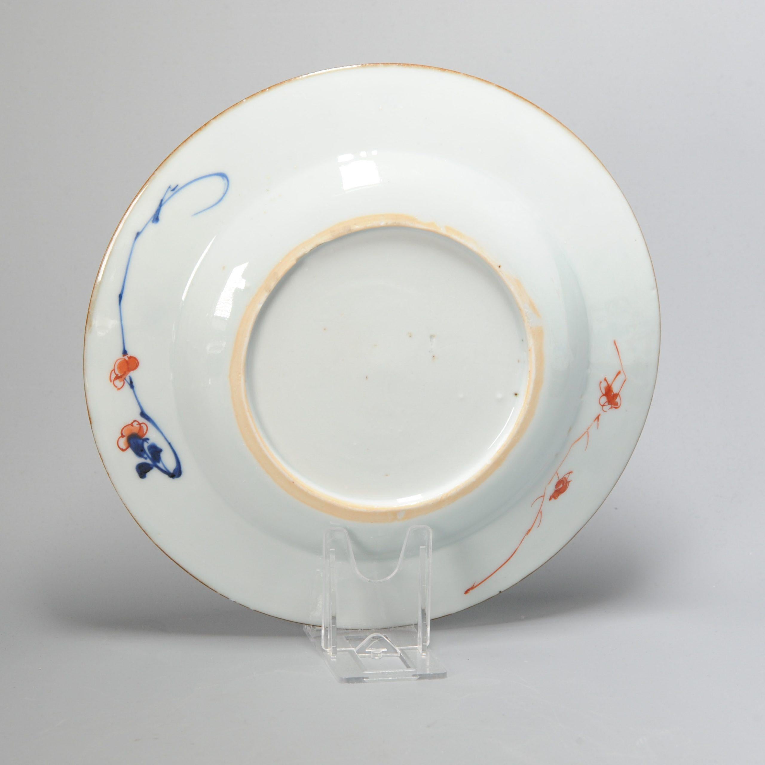 Chinois Plat antique rare scène Hare en porcelaine chinoise de la période Kangxi Imari en vente