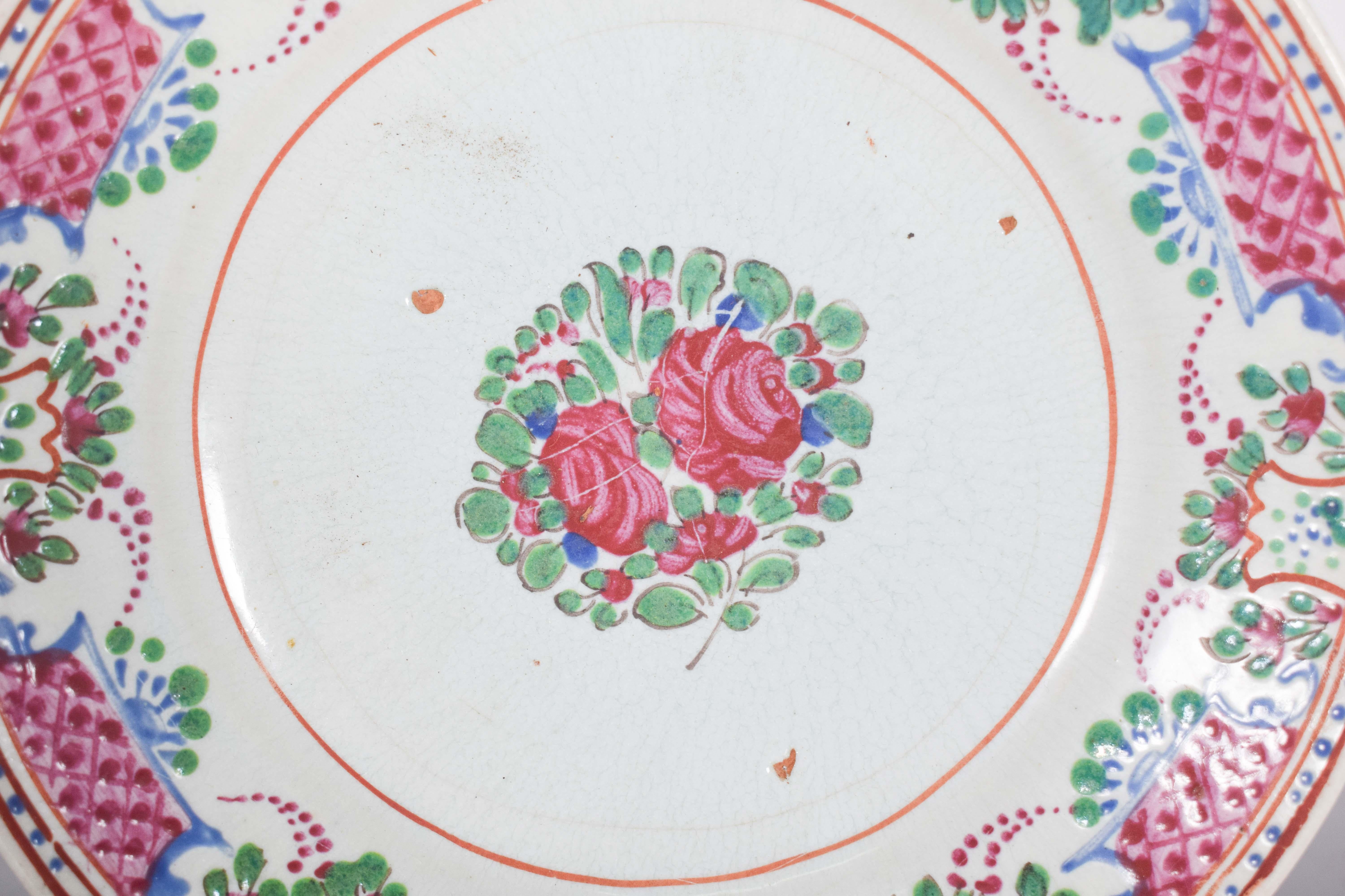 Baroque A Chinese Porcelain Plate for Export For Sale