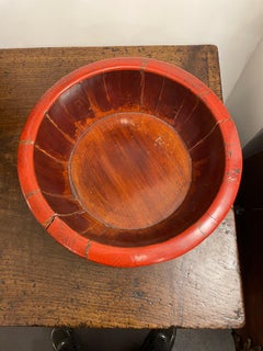 A Chinese Red Lacquer Baby Bath with Mark, Late 19th Century