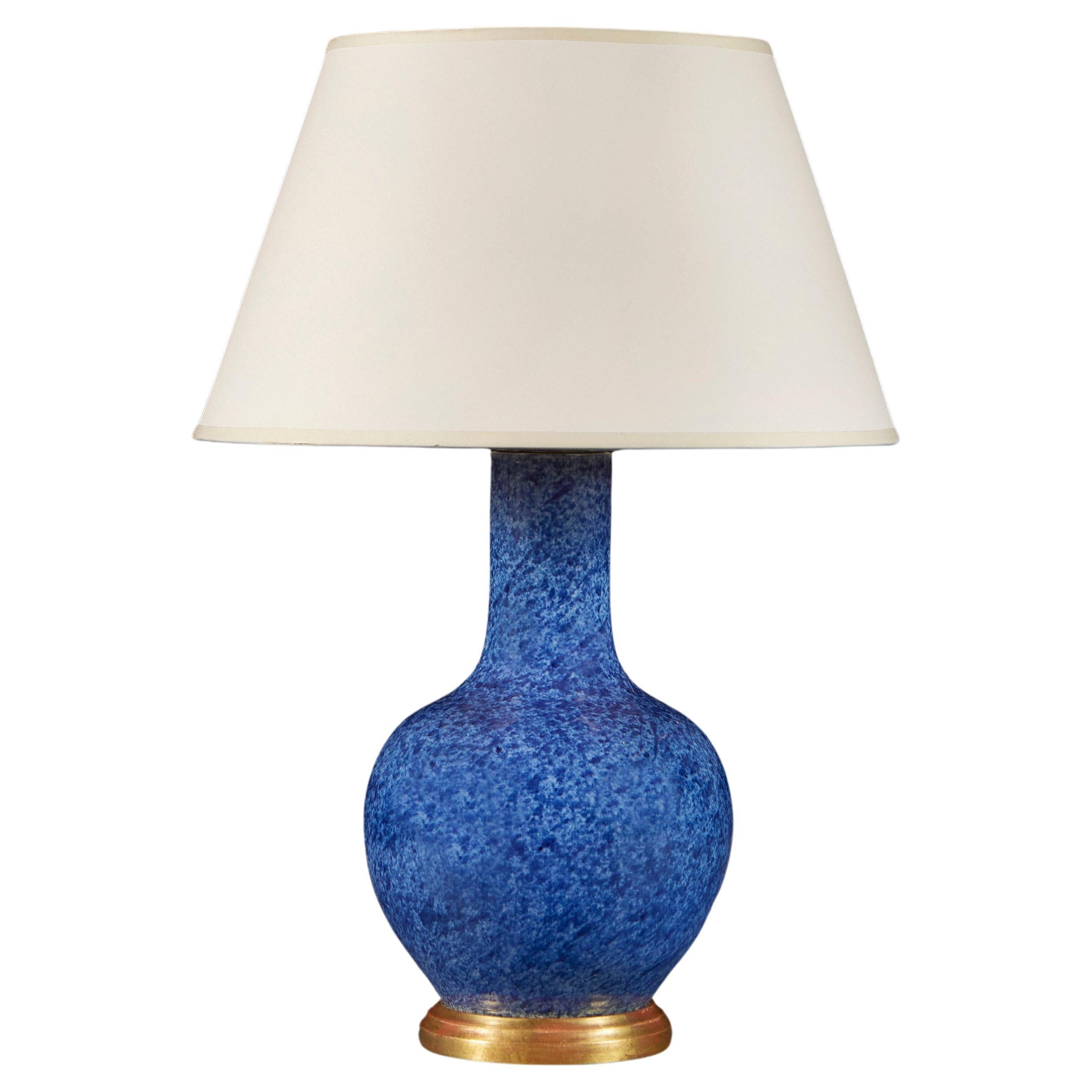 A Chinese Robin's Egg Blue Glazed Vase as a Lamp