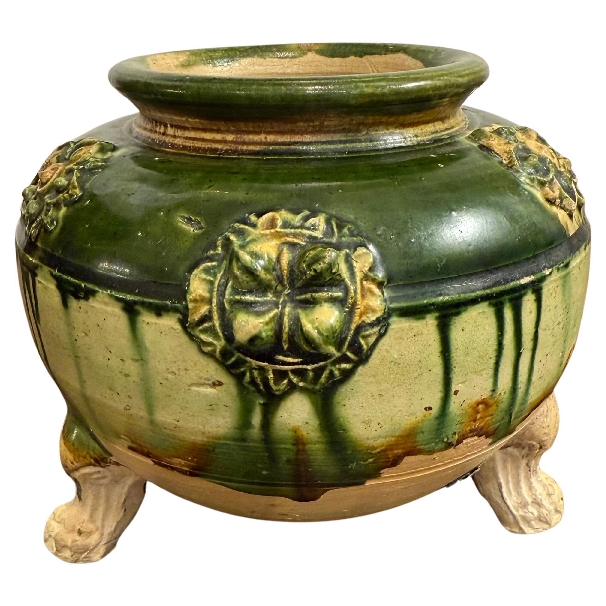 A Chinese Sancai Tripod Jar, Tang Dynasty Ex Sotheby's
