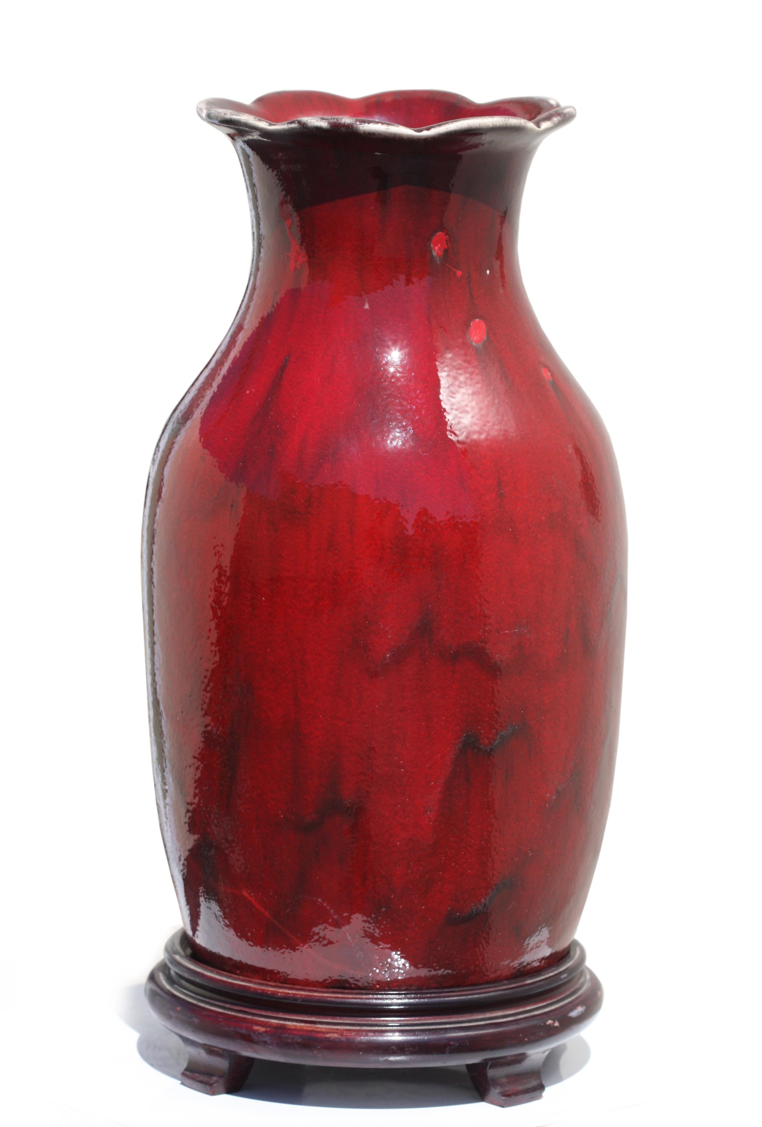 Vaso cinese smaltato Sang de Boeuf in vendita 5