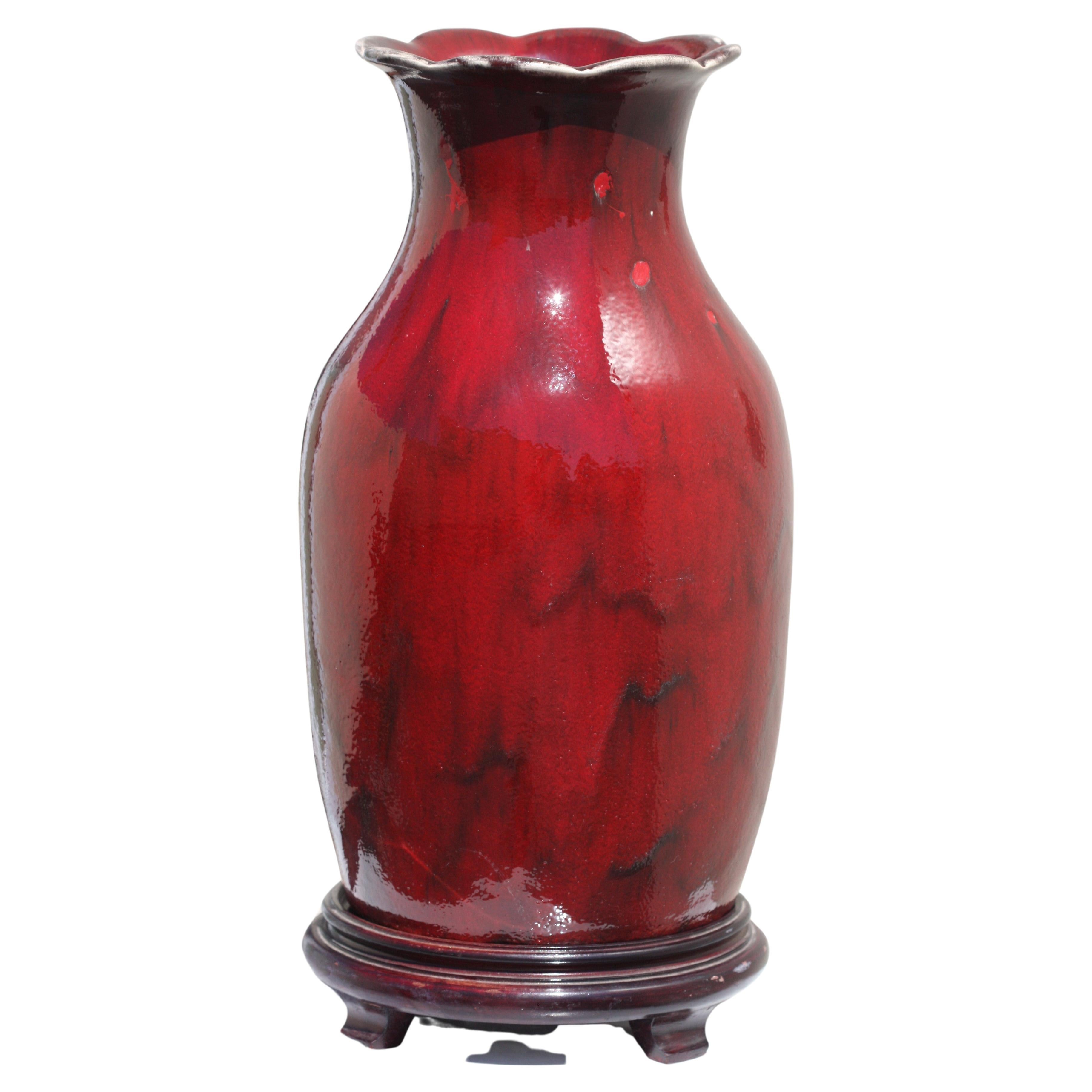 Chinese "Sang De Boeuf" Glazed Vase