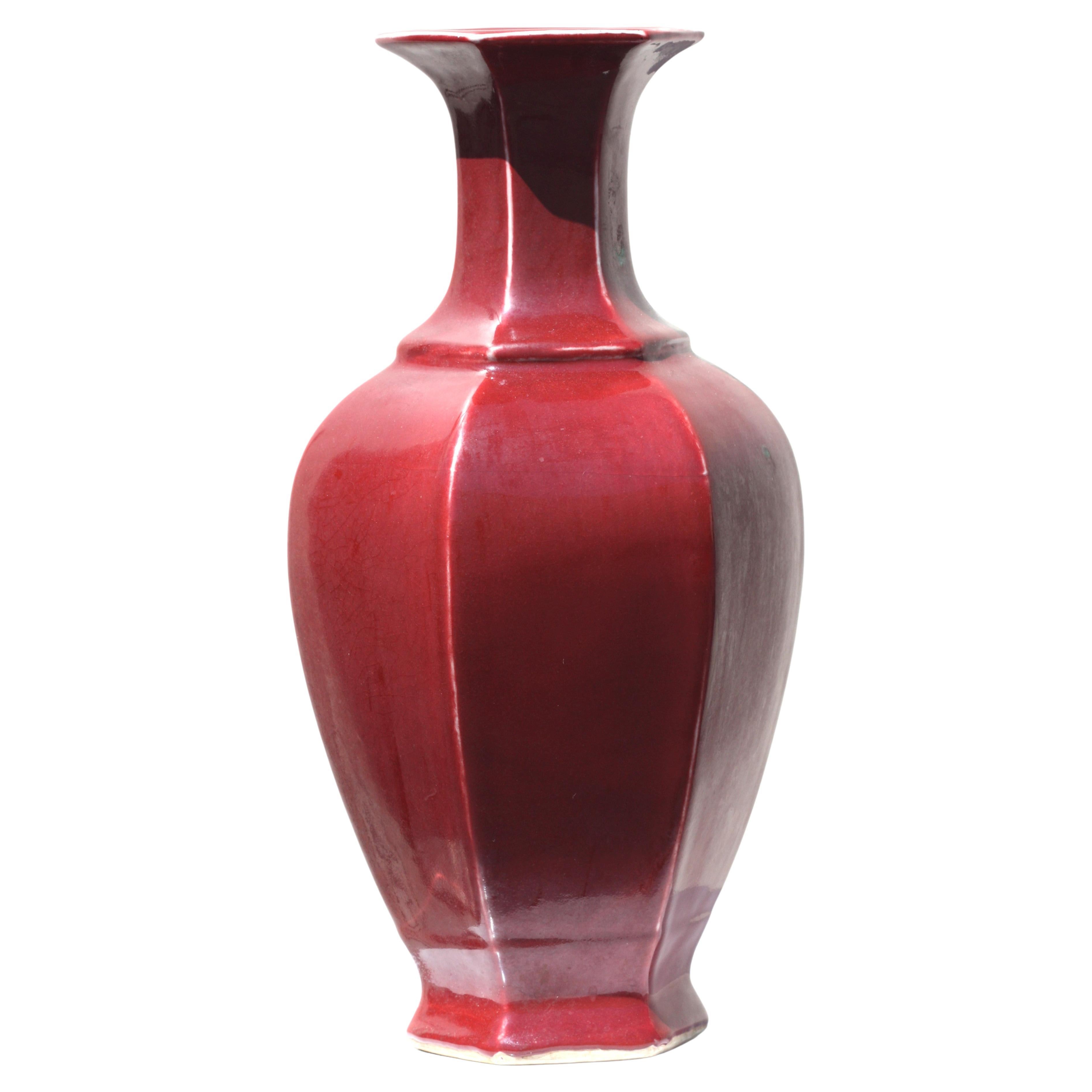 Chinese "Sang De Boeuf" Glazed Vase