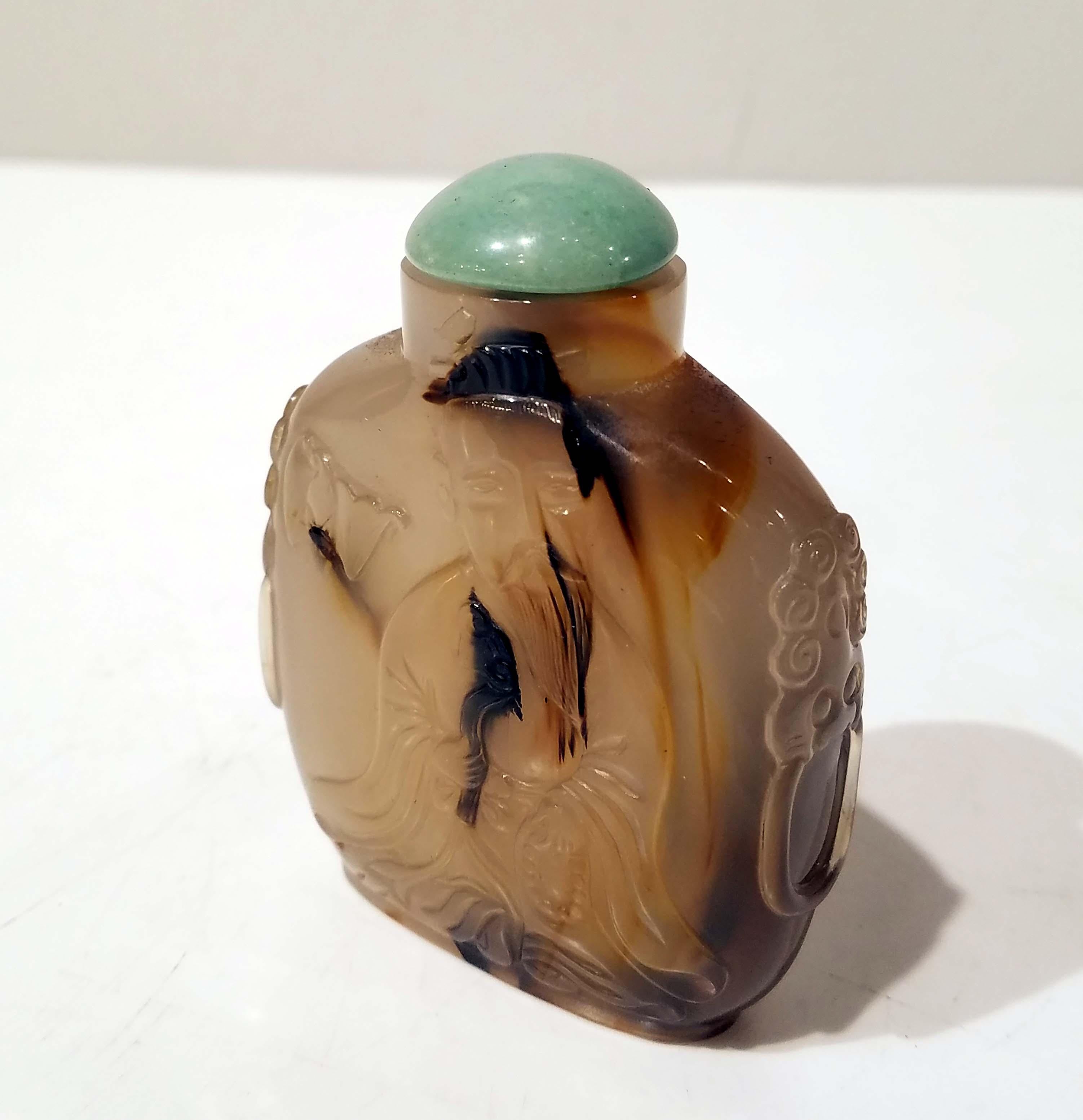 Chinese Export Chinese Shadow Agate Snuff Bottle, 18th-19th Century