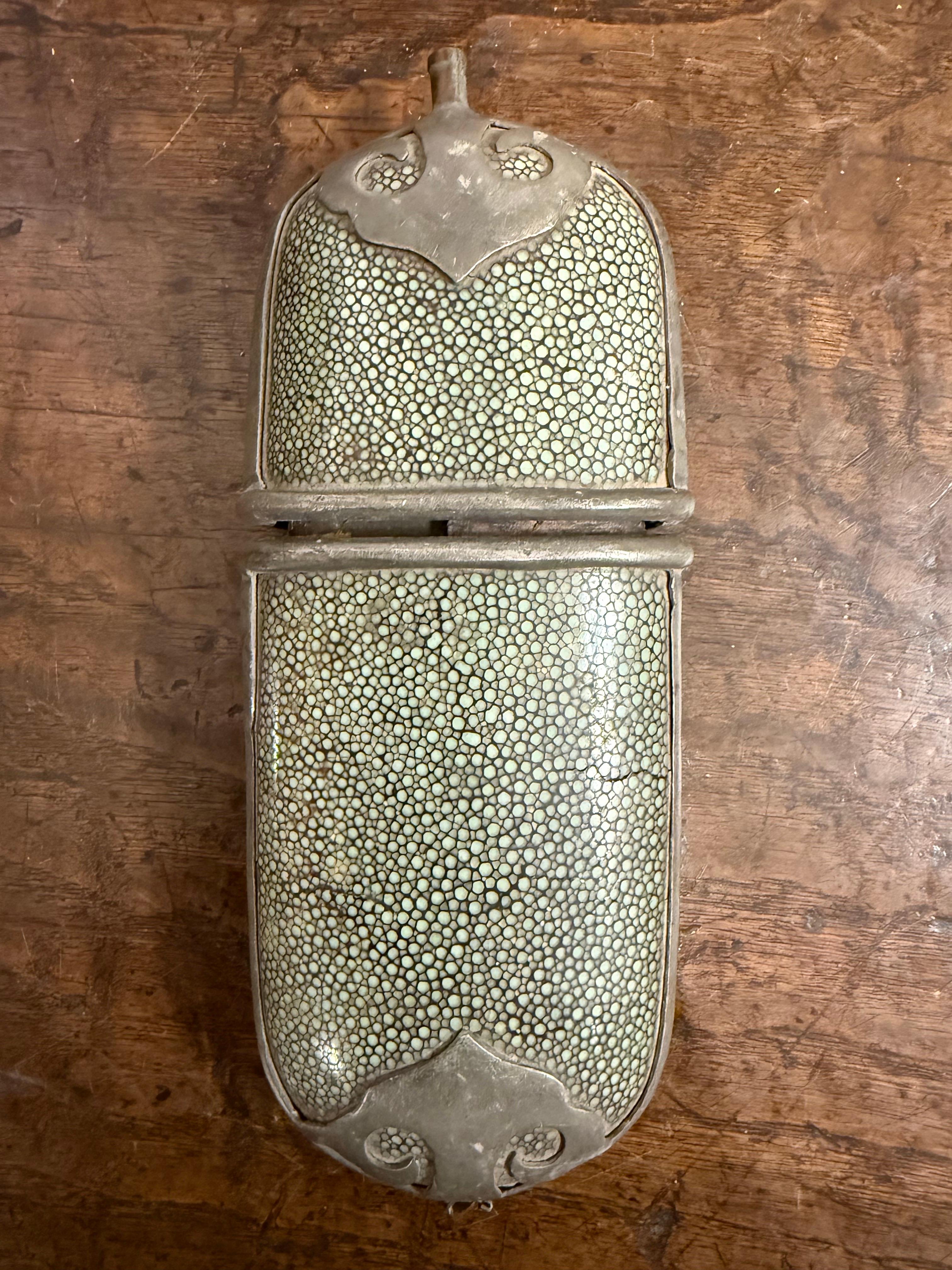Qing A Chinese Shagreen Style Glasses Case, 19th Century For Sale