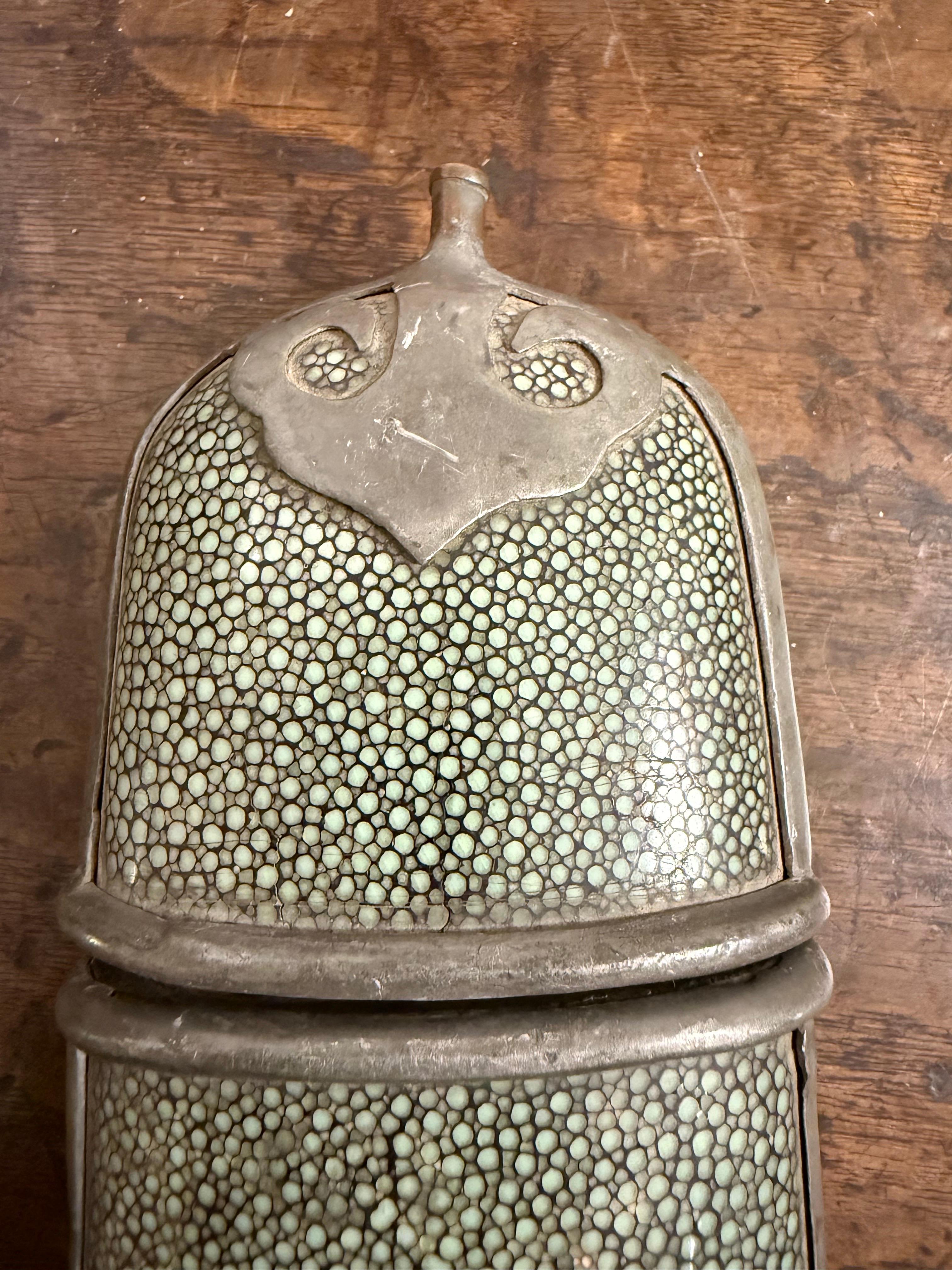 Metal A Chinese Shagreen Style Glasses Case, 19th Century For Sale