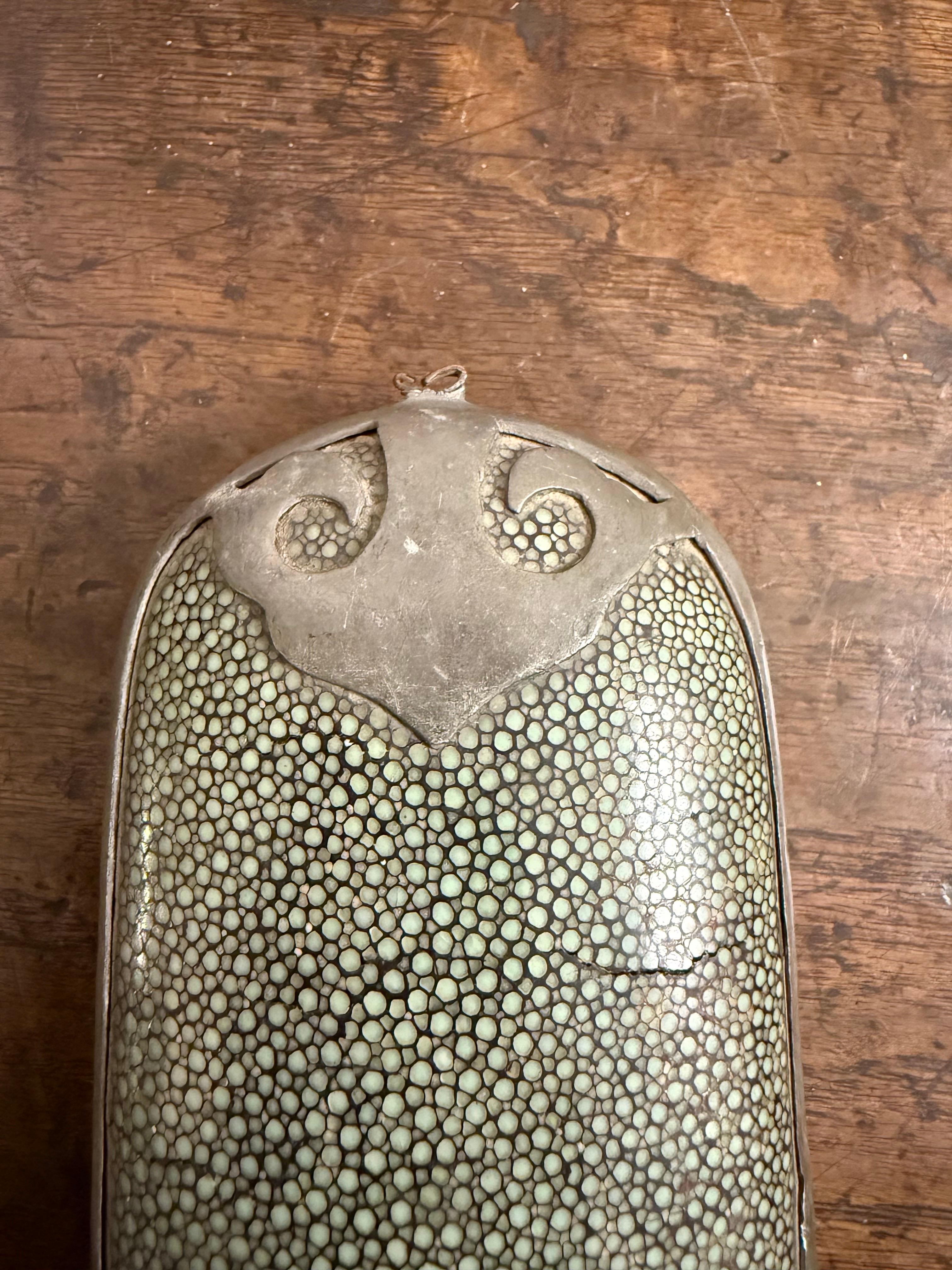 A Chinese Shagreen Style Glasses Case, 19th Century For Sale 1